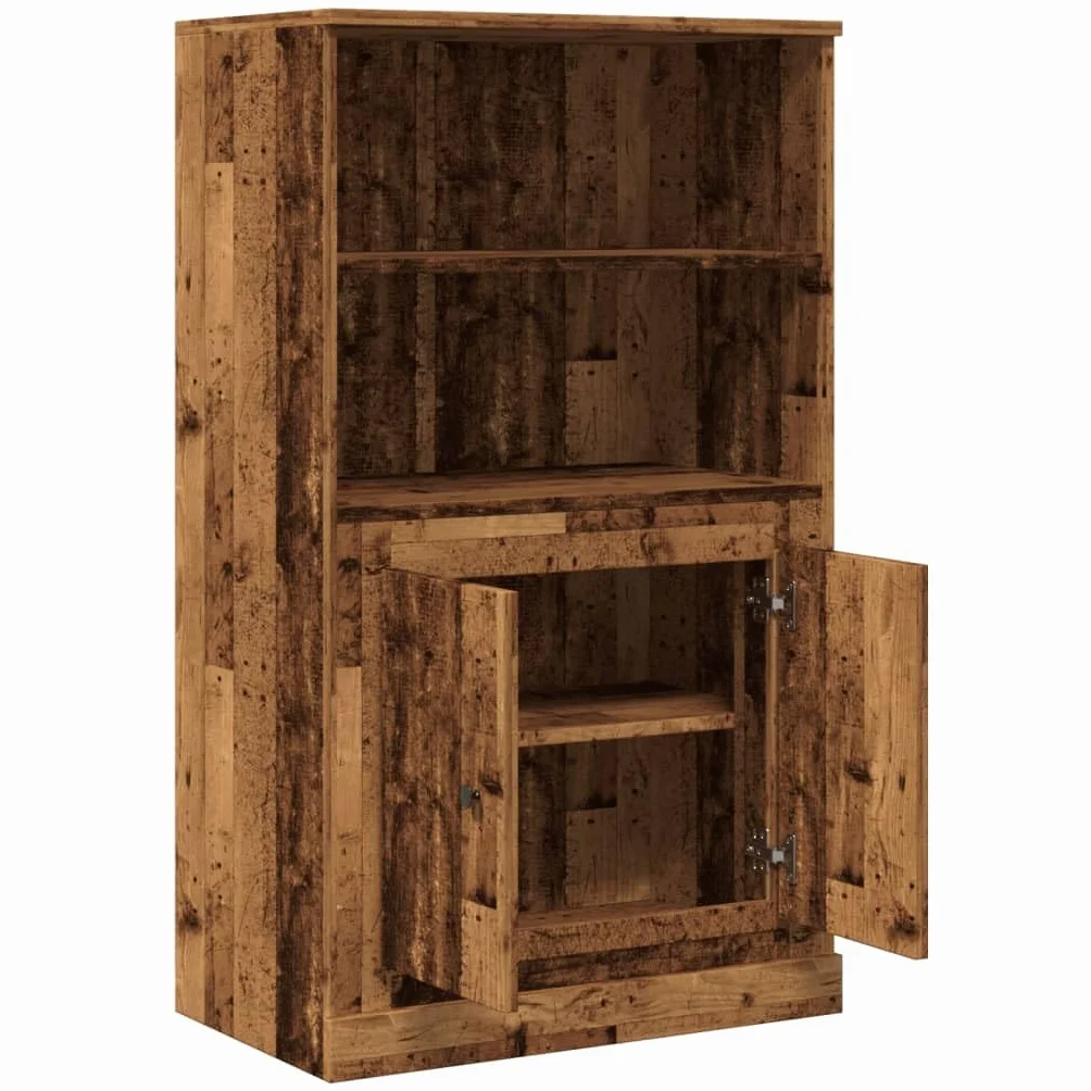 Générique Bufet o wysokim starym drewnie inżynieryjnym 60x35,5x103,5 cm, meble do salonu z drzwiami i dużą przestrzenią do przechowywania, ponadczasowy minimalistyczny design