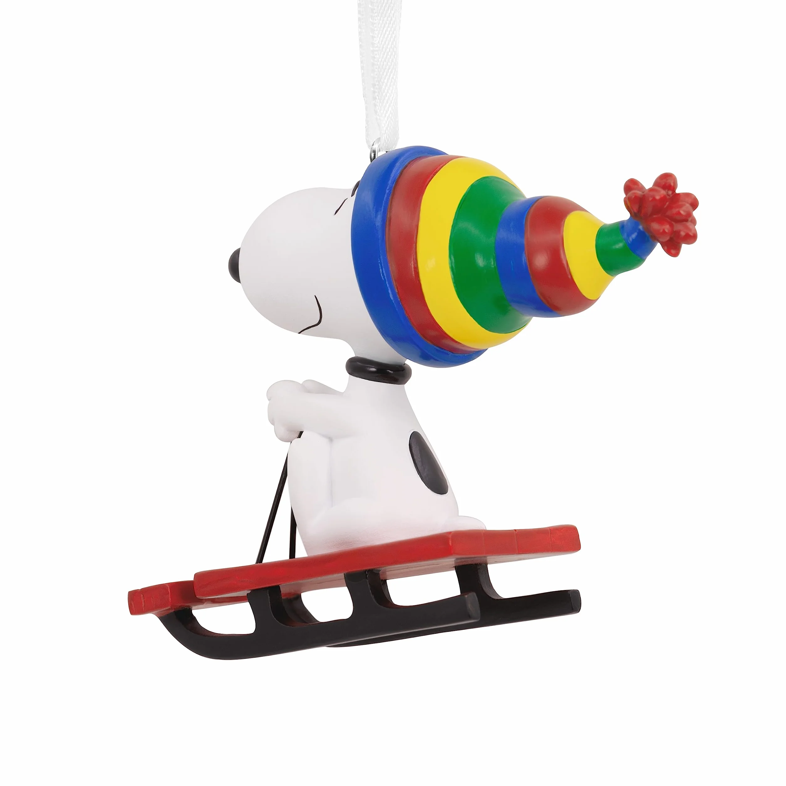 Hallmark Kolekcjonerskie orzeszki ziemne Snoopy na sankach, dekoracja Snoopy, świąteczna wisząca ozdoba, prezenty na Boże Narodzenie, komiksy z orzeszkami ziemnymi