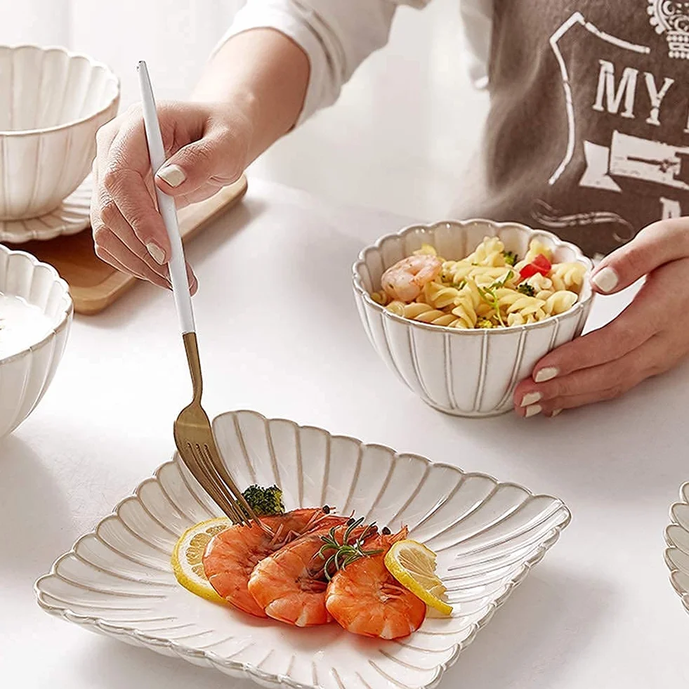 Zestaw obiadowy, specjalny zestaw zastawy stołowej do restauracji, 27 szt. zestawów zastawy stołowej, porcelanowy zestaw zastawy stołowej z talerzami i miskami
