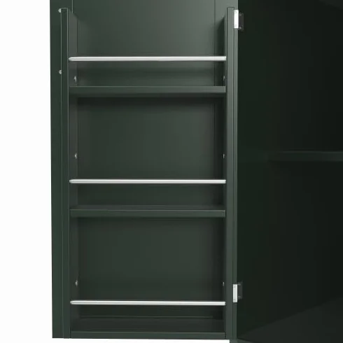 vutizal Szafka bufetowa z oświetleniem LED – 4 drzwi, 2 szuflady, regał na przekąski i szafka kuchenna z płyty MDF, 120 x 40 x 188 cm, zielona konstrukcja z blatem roboczym