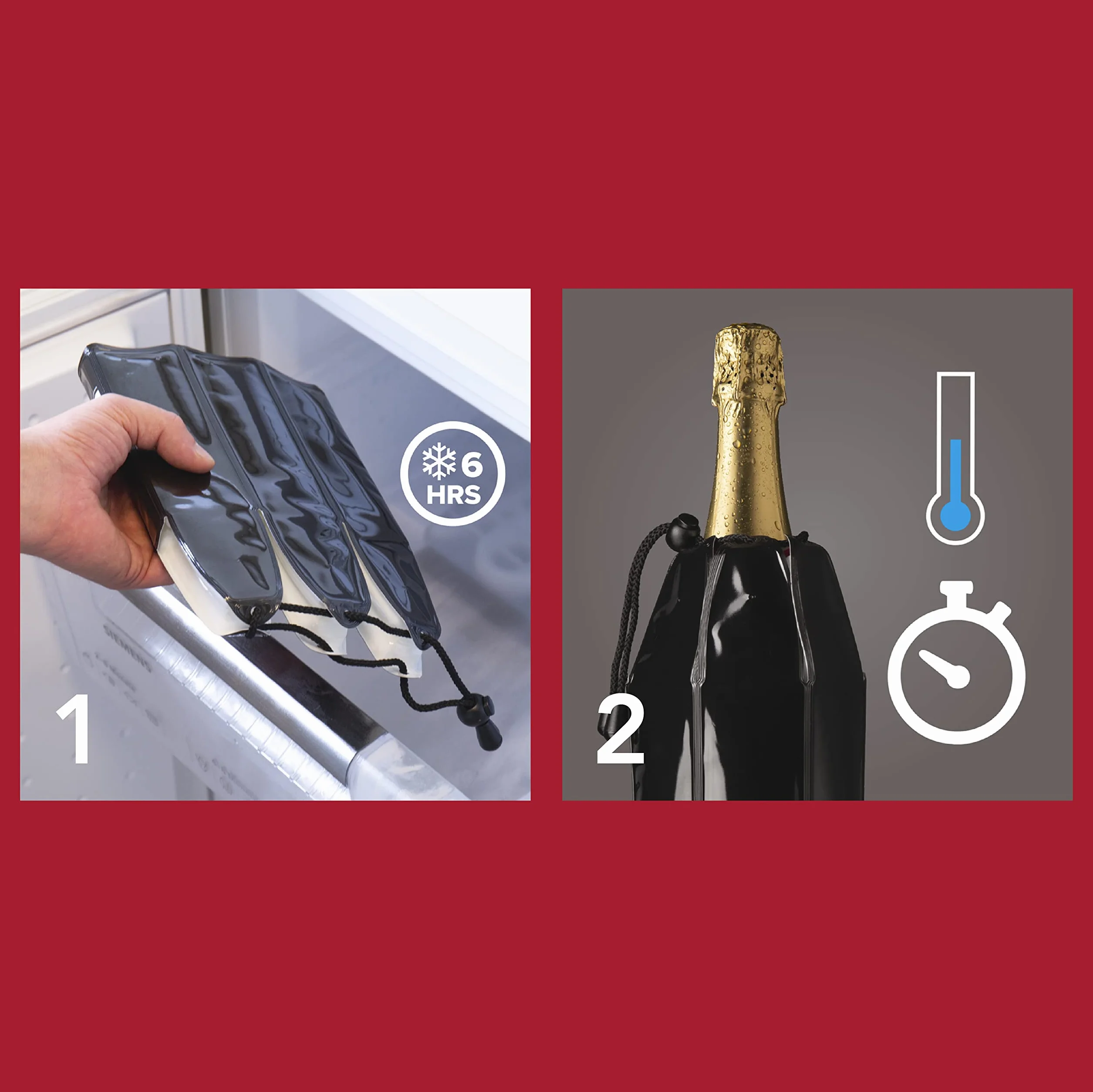Vacu Vin Rapid Ice Champagne Cooler - platyna, 44 cm