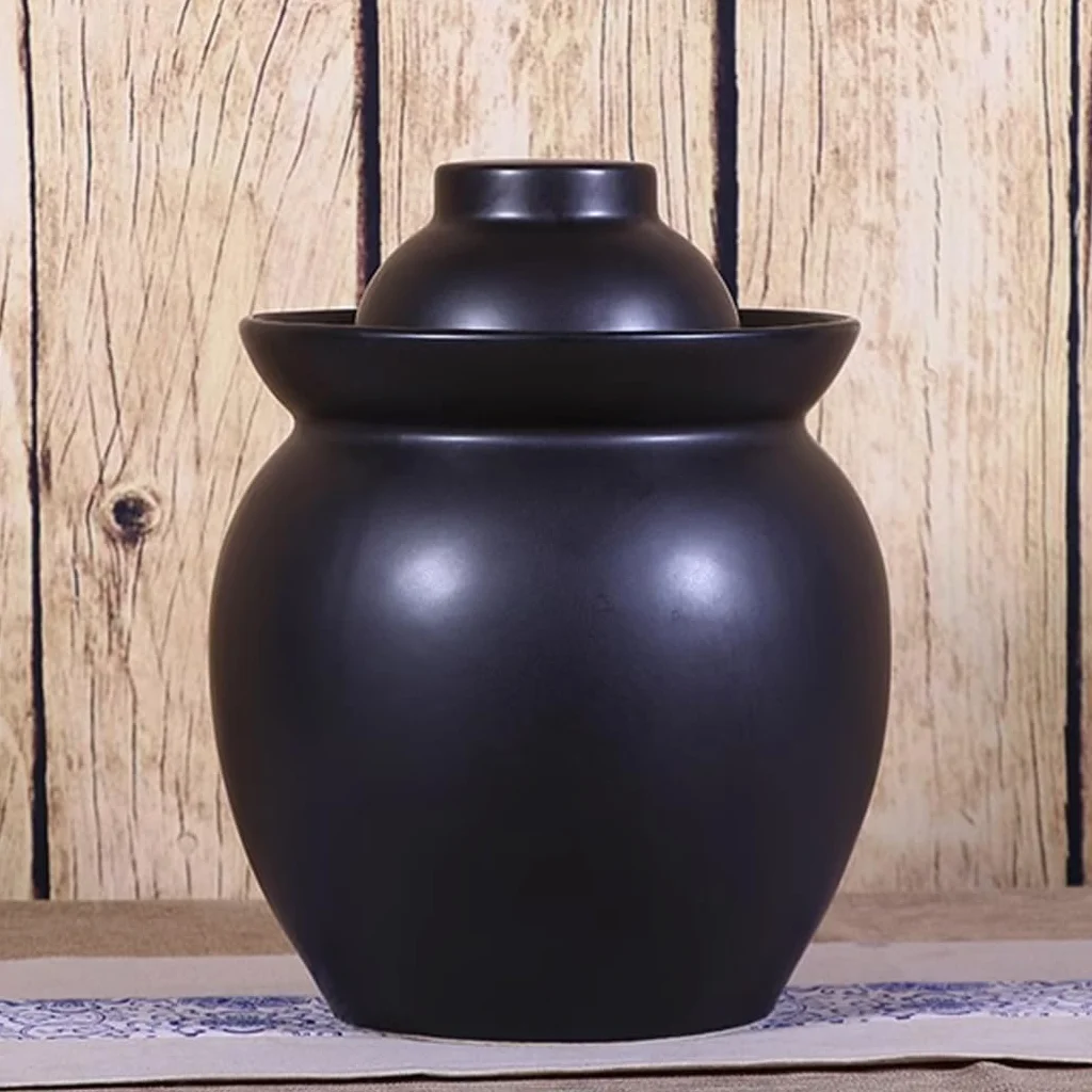 Ceramiczny słoik na ogórki z pokrywkami, tradycyjny chiński porcelanowy garnek na ogórki, ceramiczny garnek do fermentacji z pokrywką z uszczelką wodną, garnek do kiszenia kapusty(Niebieski-1,5 kg