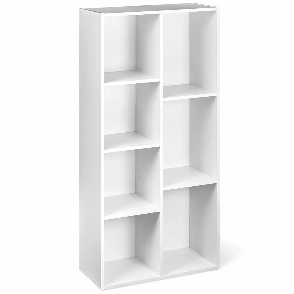 Amazon Basics regał z 7 kwadratowymi przegródkami, kolor biały, 50 x 24 x 106 cm