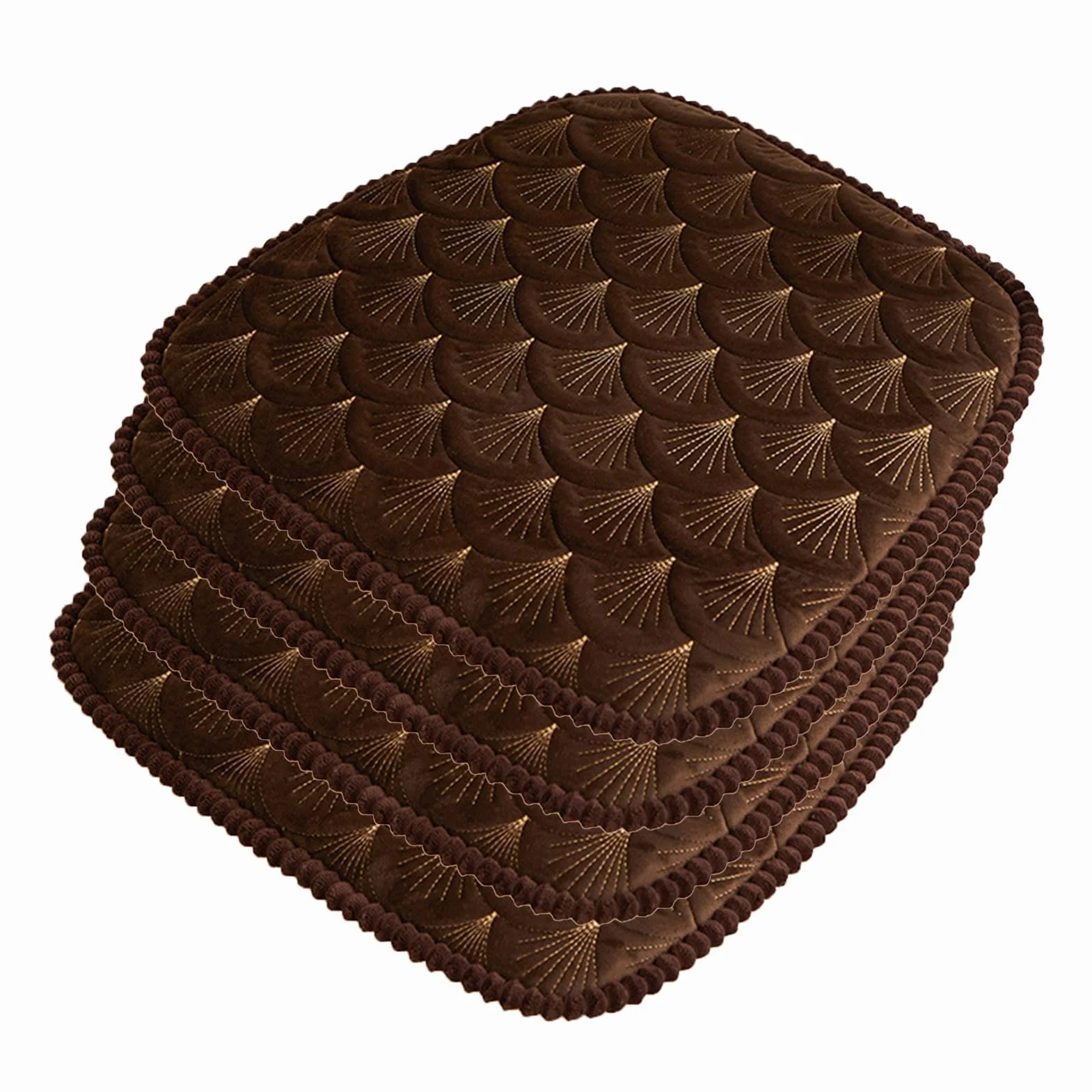 Poduszka Na Krzesło Z Pianki Memory, Paski Antypoślizgowe | Zmywalny Zamek Błyskawiczny, Odpowiedni Na Każdą Porę Roku, 18x17 Cali (Brown 4 pack)