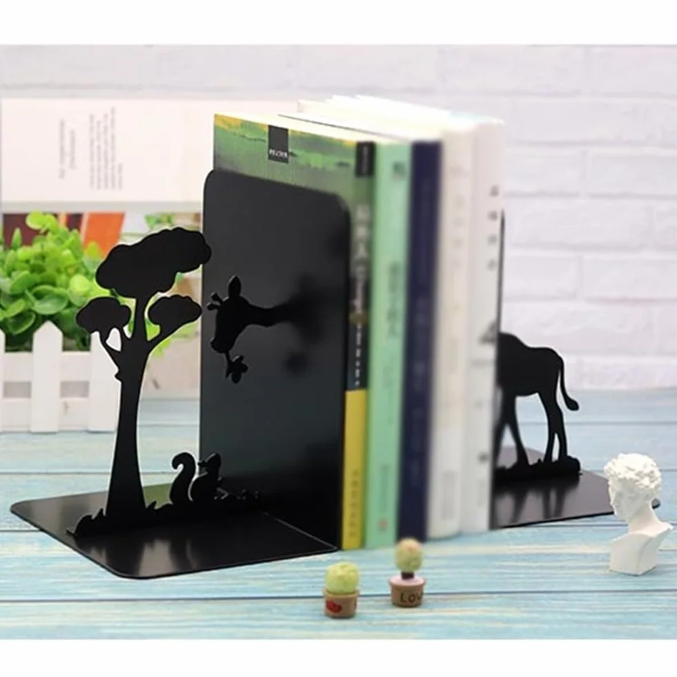 Wsparcie Bookendu Metalowa podpórka do książek, dekoracyjna ciężkich na półki, domowa ciężkie książki Podpórki do książek