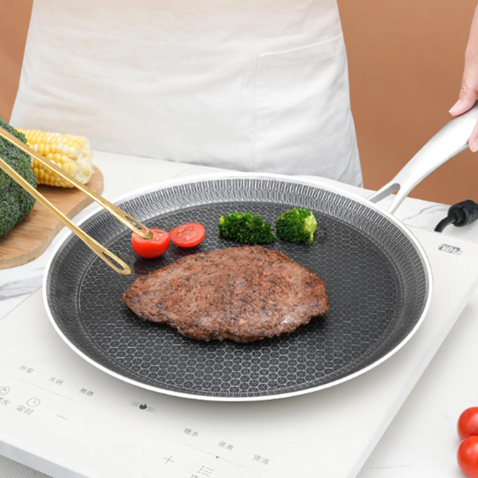 Nieprzywierająca Patelnia Do Naleśników Patelnia Grill Ze Stali Nierdzewnej | Patelnia Do Jajek Z Nieprzywierającą Powłoką Plastrową Do Kuchni Domowej Do Przyrządzania Śniadań I