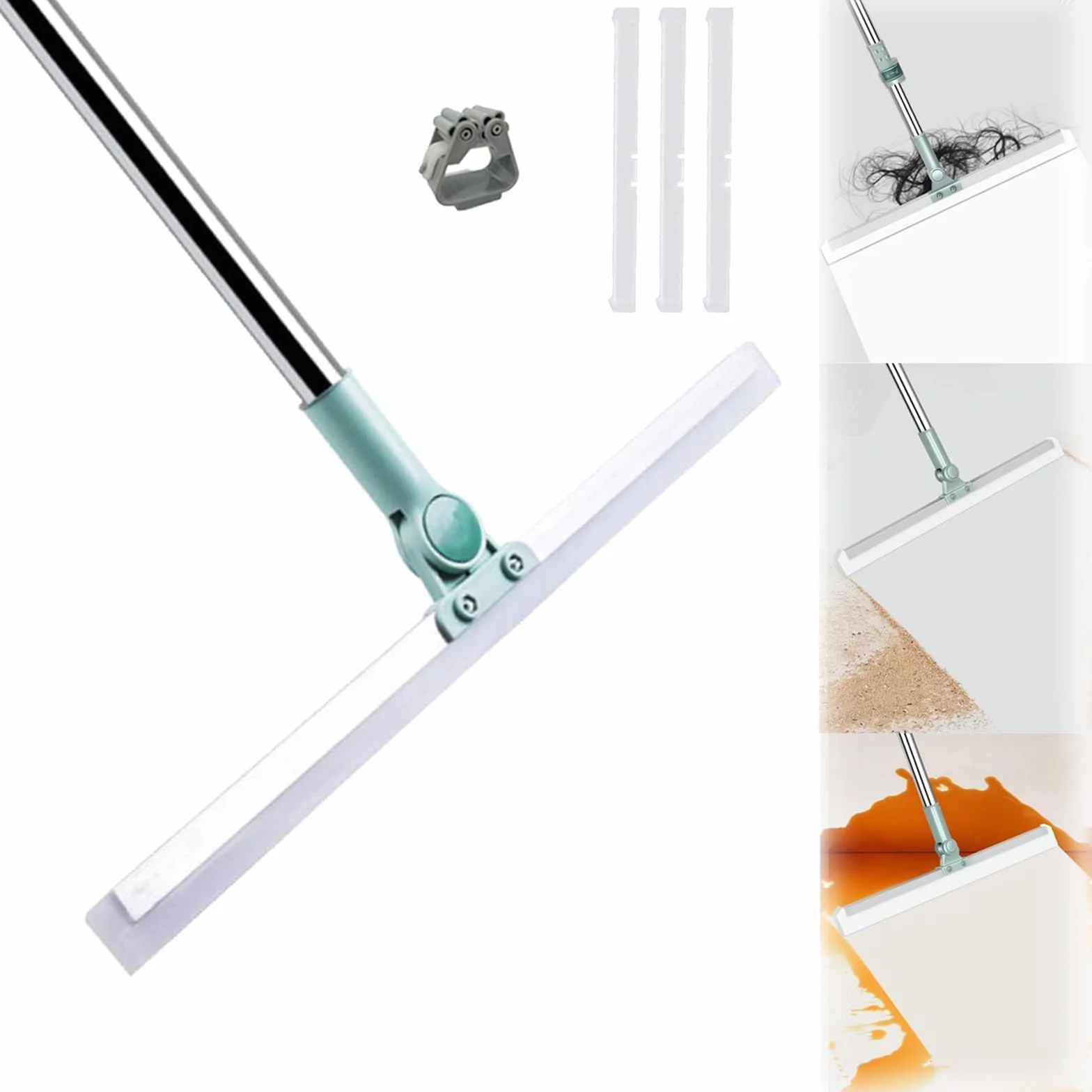 Magic Scrub Broom, Magic Broom Sweeper 3 w 1, wielofunkcyjna silikonowa szczotka do usuwania sierści zwierząt, nadaje się do gładkich podłóg, dywanów (50 cm)