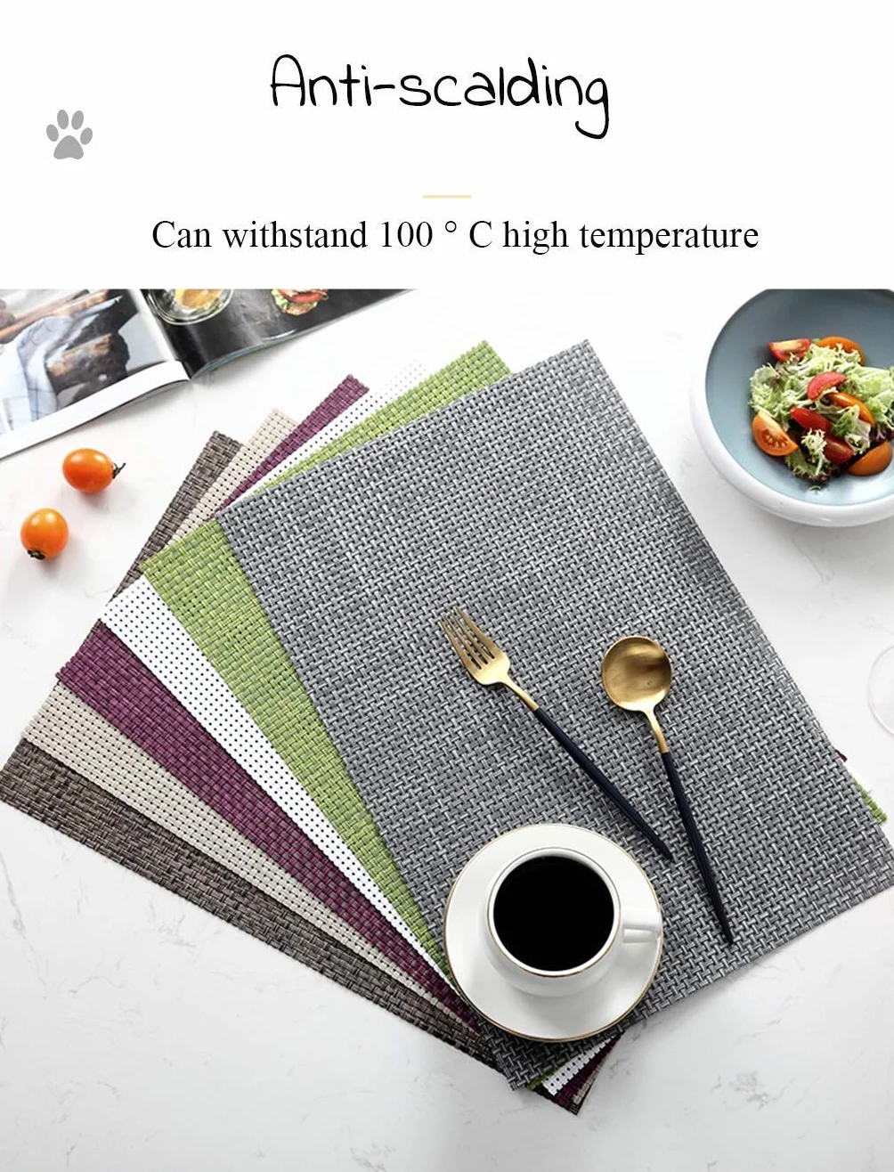 Podkładka termoizolacyjna, mata obiadowa Podkładka dla dzieci Podkładka pod garnek Podkładka pod miskę Coaster Hotel Restauracja Mata na stół Mata antypoślizgowa 45 * 30 CM Podkładki pod talerze (kolo