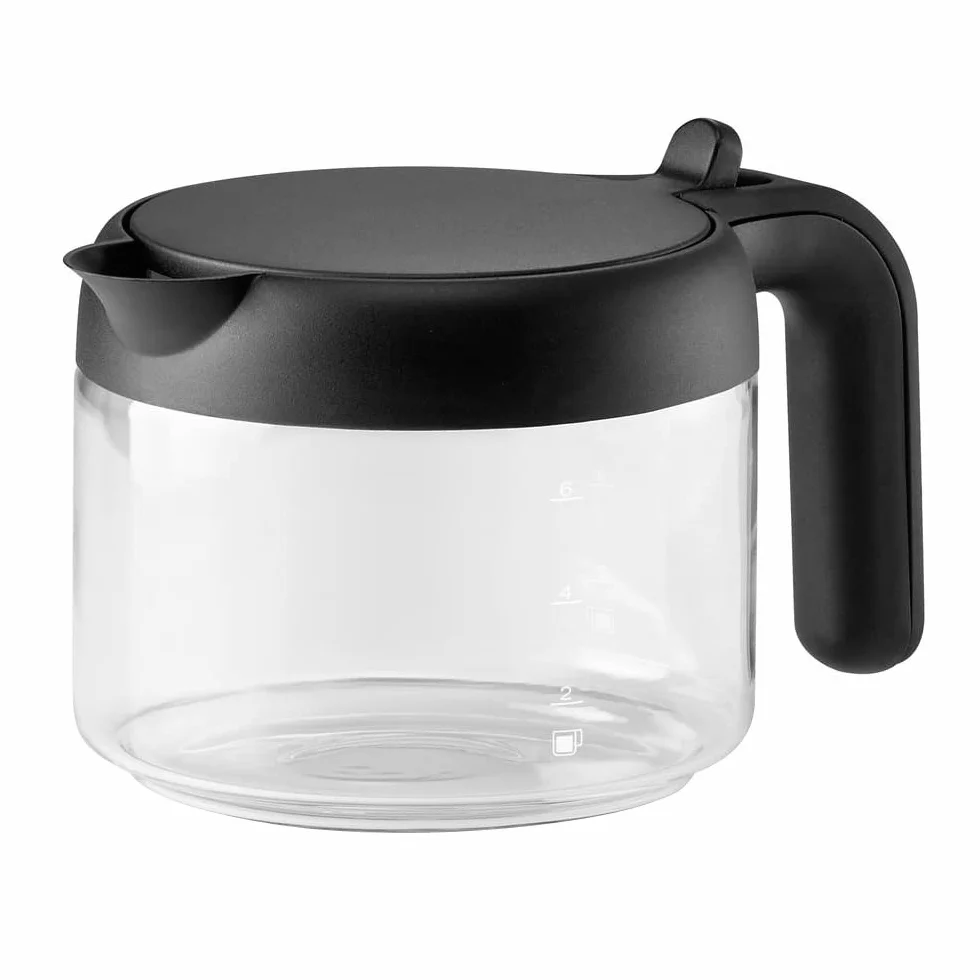 De'Longhi DLSC021 dzbanek na akcesoria do ekspresu do kawy - dzbanek do kawy, czarny, przezroczysty, szkło, plastik, 0,75 l, 6 filiżanek
