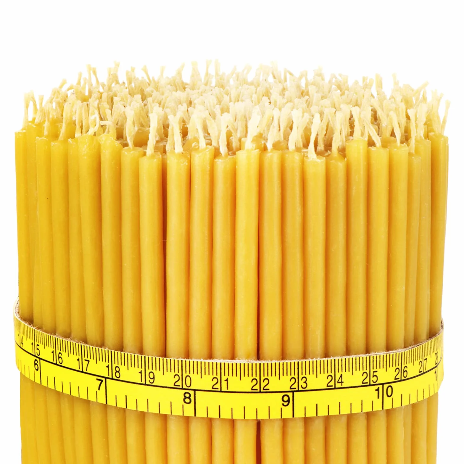 NKlaus 1200 x Wysokiej Jakości Wosk Pszczeli Cienkie Świece Rytualne - Kościelne 14 cm Żółte - Około 3,9 kg 36409