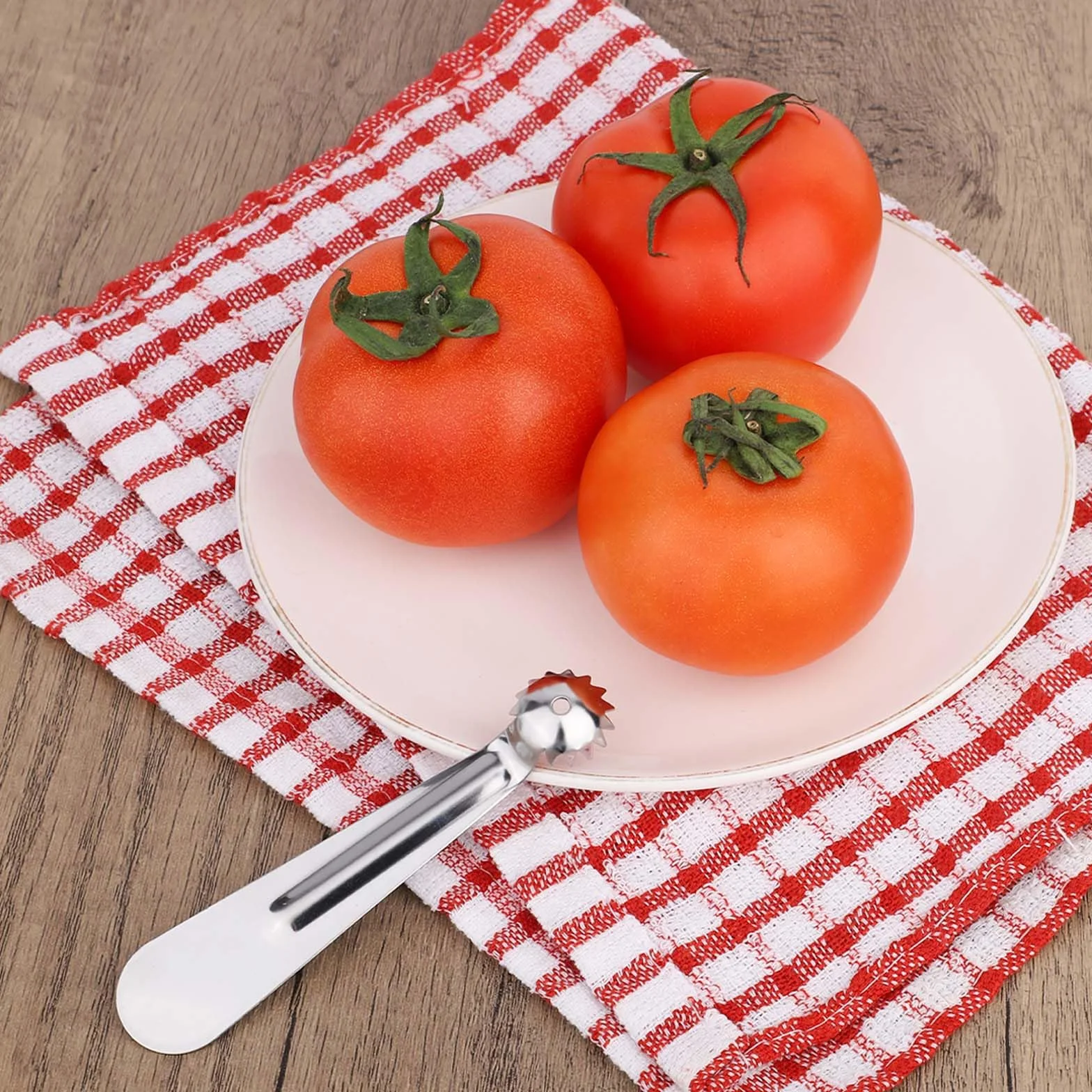12szt Srebrnych Narzędzi do Wydrążania Pomidorów, Stal Nierdzewna Wydrążania Pomidorów i Obierania Truskawek Narzędzie Kuchenne do Wydrążanias Owoców i Warzyw