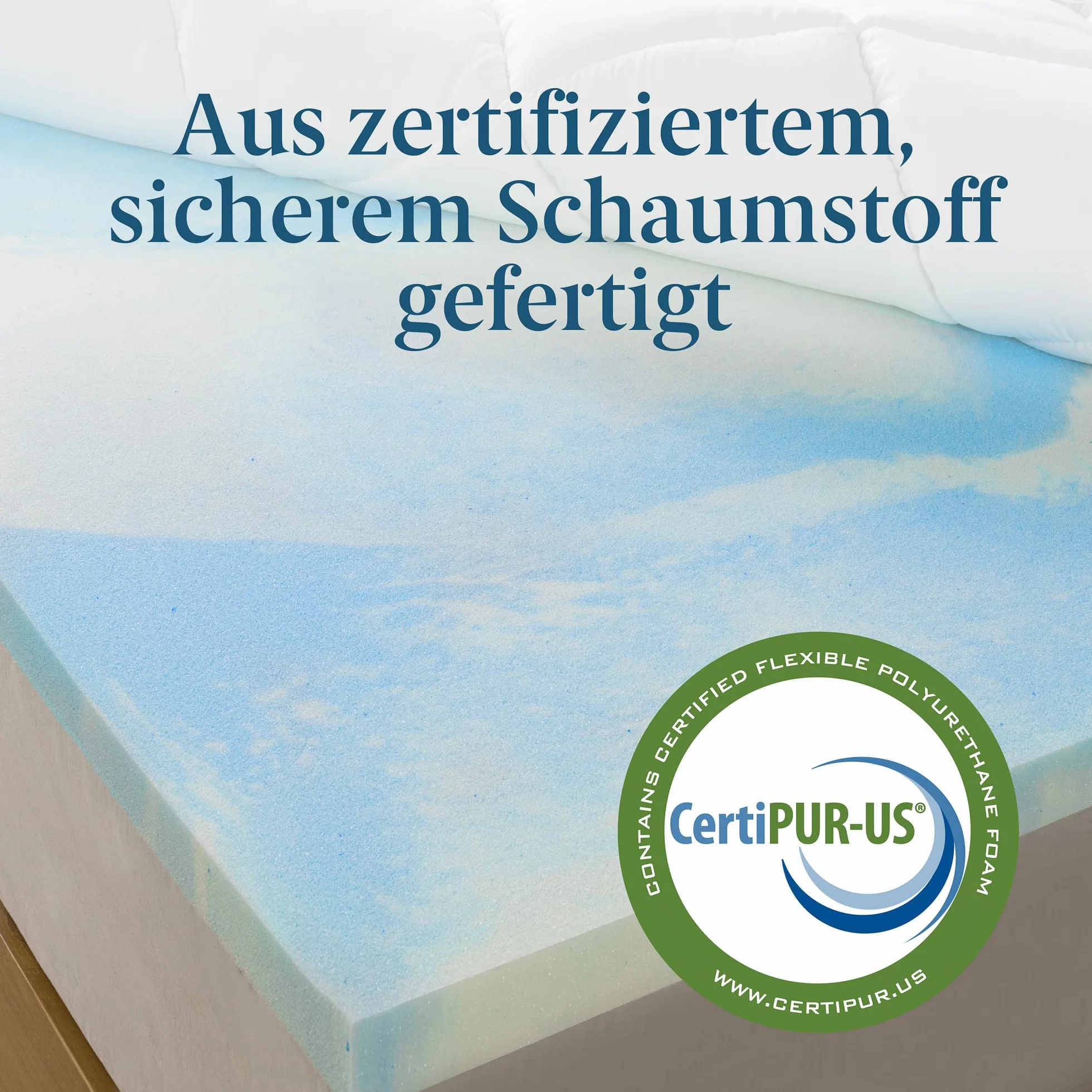 Zinus Materac wierzchni z pianki Visco, 140 x 200 cm, grubość 10 cm, wzornictwo Open-Cell, certyfikat Oeko-Tex, oddychająca i ortopedyczna, ergonomiczny komfort, średnio twardy, biały