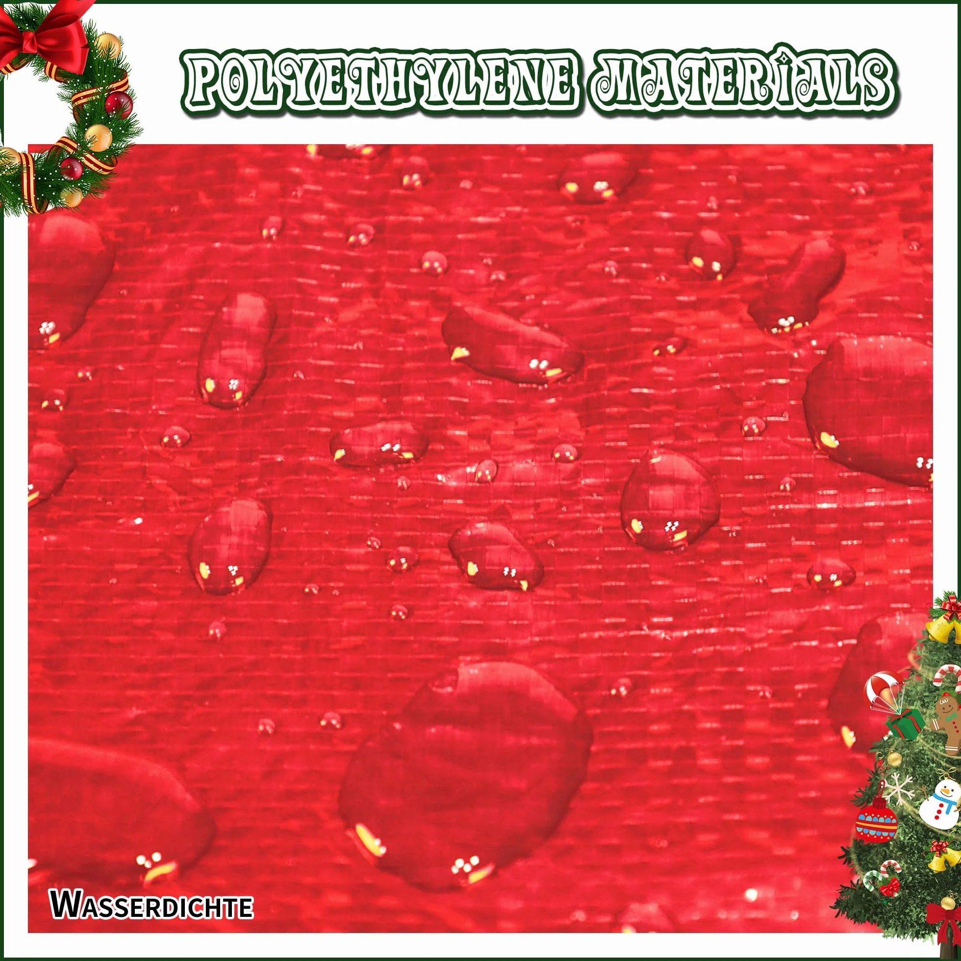 RICHIE Torba do przechowywania choinki 120 x 25 x 45 cm z trwałymi wzmocnionymi uchwytami do przenoszenia, wodoodporna torba do przechowywania na Boże Narodzenie łatwa do przechowywania torba na choinkę czerwona