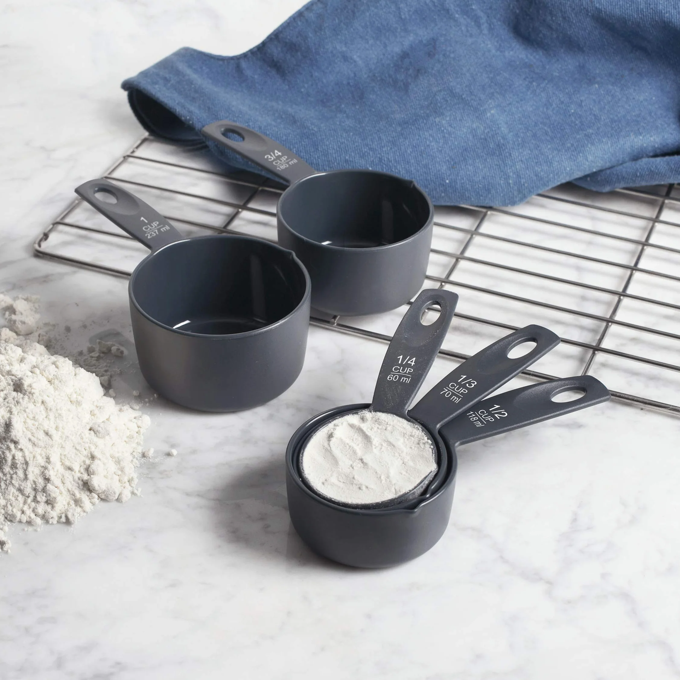 Lacor Zestaw 5 Kubków z Miarką Tworzywo Sztuczne BPA Free Szary