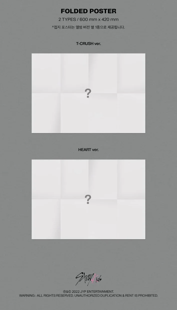 DREAMUS Stray Kids MAXIDENT 7th Mini Album Standard Version CD+Photobook+Lyrics paper+Photocard+Mini poster on pack+Face sticker+Tracking (SET(T-CRUSH+HEART))
