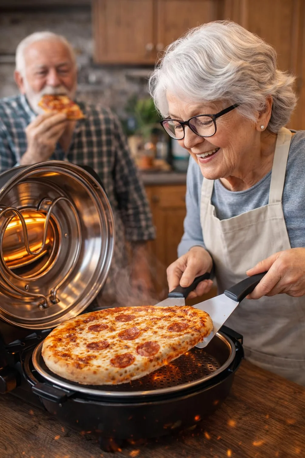PIEC DO PIZZY MINI PIEKARNIK RIWALL RP-01 kamień 420°C 1200W 2 x ŁOPATKA