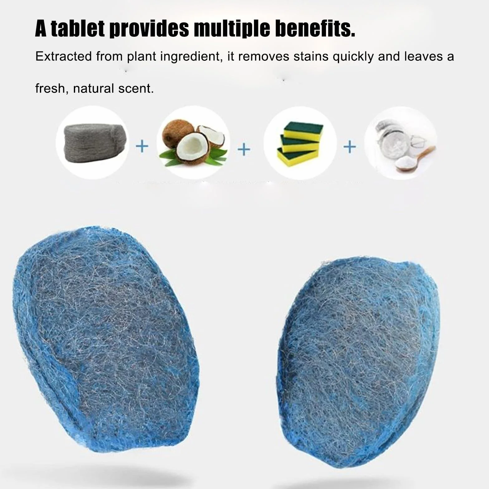 Steel Wool Soap Pads - Heavy Duty Scrubbers for Tough Grease Removal | 10-Pack Stainless Cleaning Pads with Built-In Soap, Sturdy Scouring Sponges for Cookware Pots Home Use, 8x6x2cm