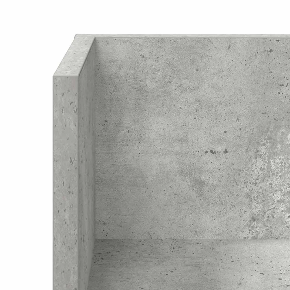 Regały ścienne, 2 szt. szary beton, 75 x 16,5 x 16,5 cm, materiał drewnopochodny, półki wiszące w kształcie litery L, uniwersalny montaż ścienny do salonu, sypialni, wytrzymałe i trwałe