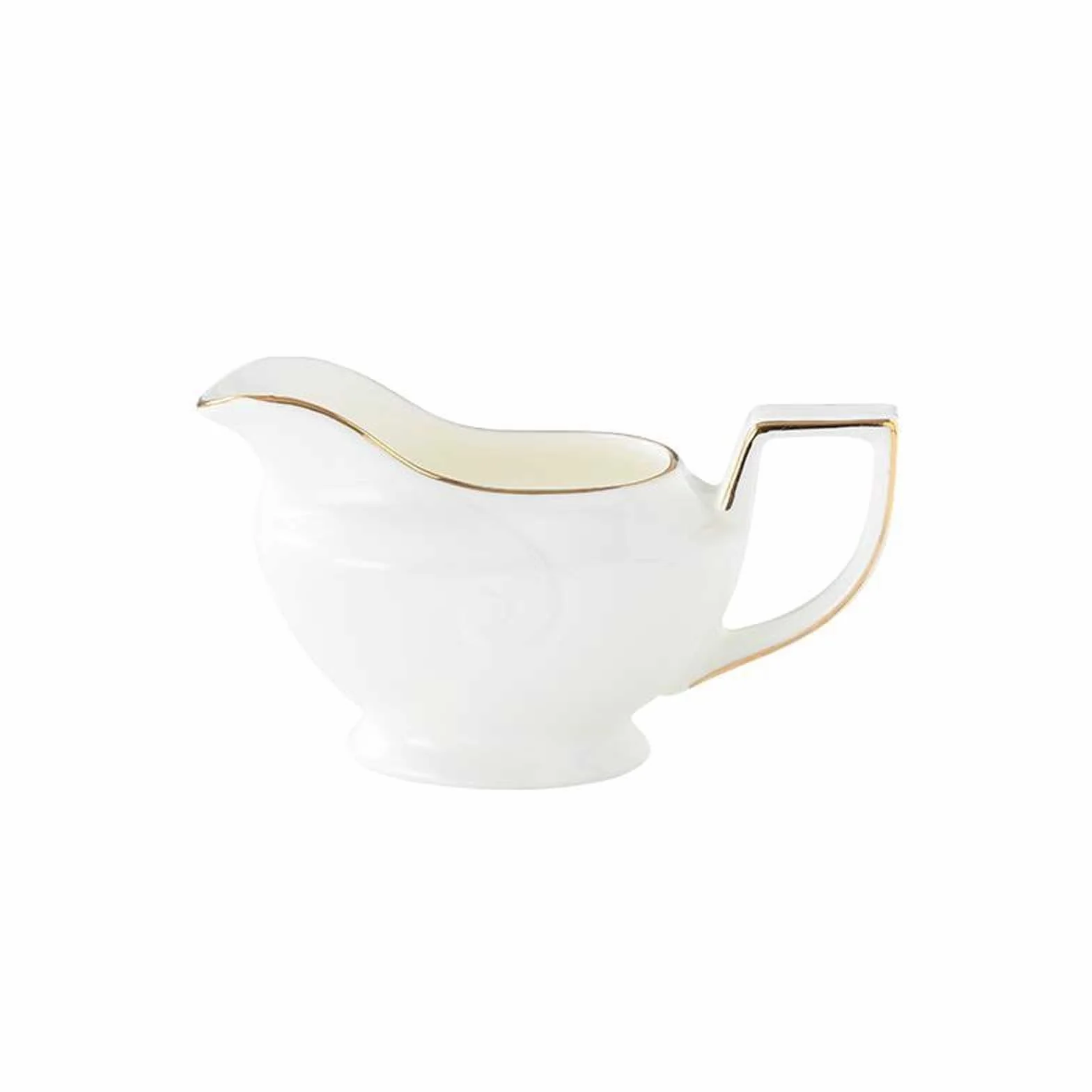 Saucièren miski na sosy 30,5 g sosjerka z dużym dzióbkiem bez kapania, ze złotą dekoracją krawędzi. Sos z delikatnej białej porcelany do sosów, sosów rozgrzewających, dressingów sałatkowych, mleka do