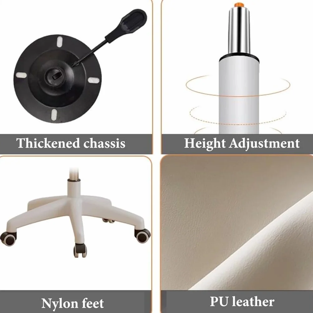 Nowoczesne krzesło biurowe ze skóry PU z ramionami obrotowe krzesło toaletkowe do gier na biurko komputerowe do nauki sypialni kolor niebieski
