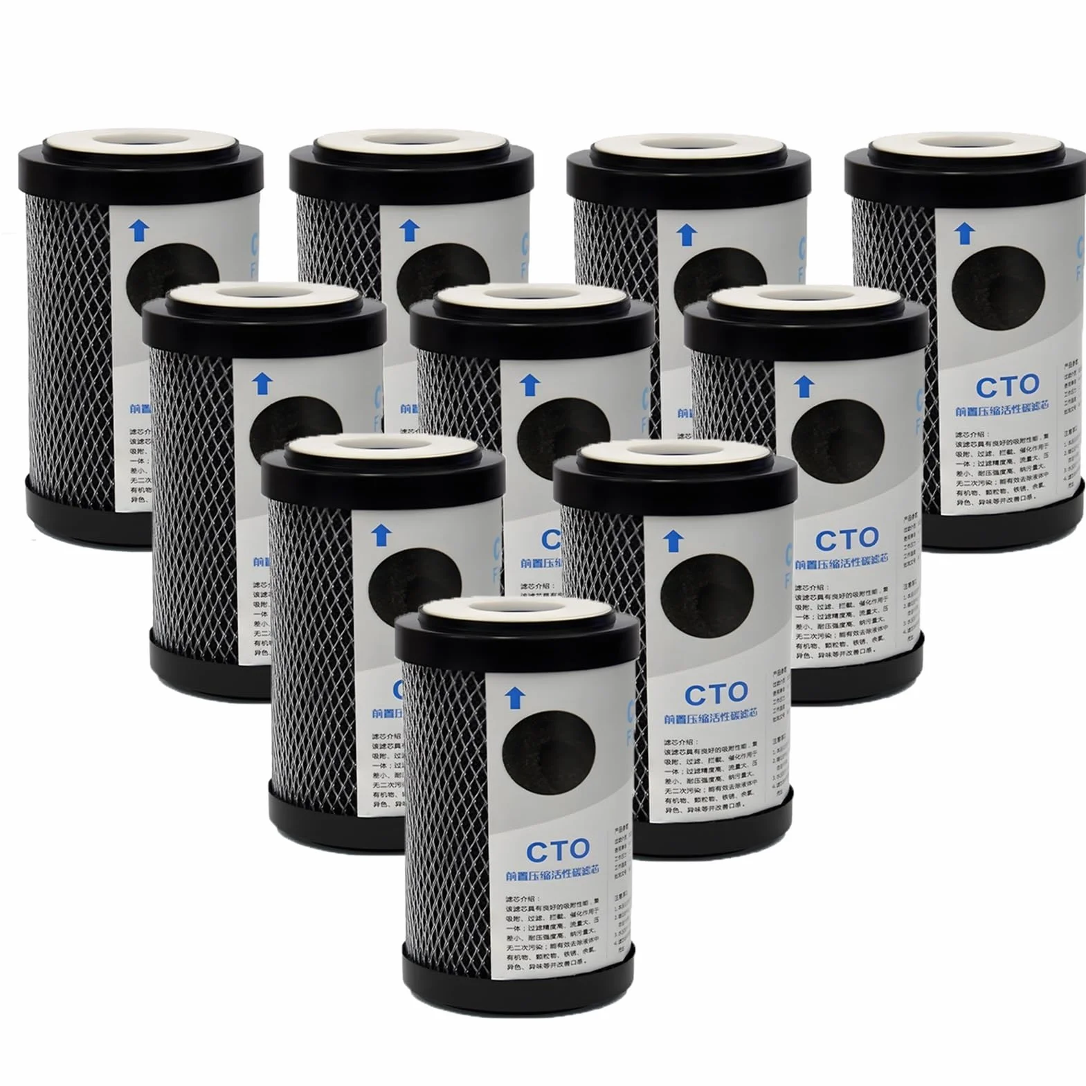 Filtr do wody CTO Carbon Block 2,5" x 5", 10 szt. wkładów zamiennych, do systemów filtracji całego domu o średnicy 5 cali