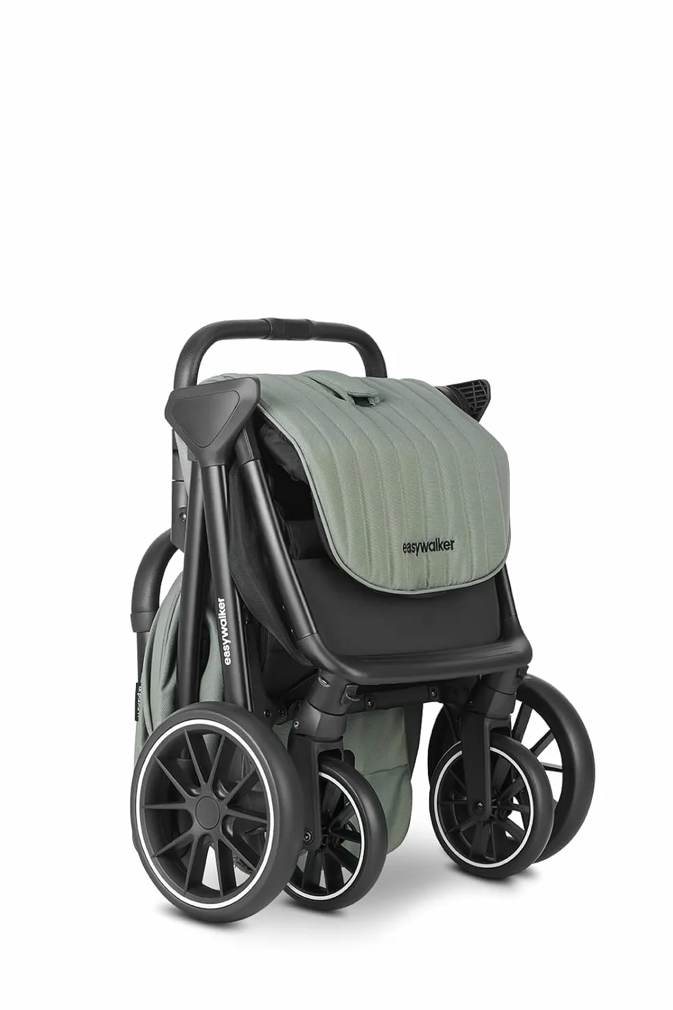 Easywalker Wózek dziecięcy Jackey² XL 0-22 kg, automatyczne składanie, przestronny wózek z kółkami XL, osłona przeciwsłoneczna i kosz na zakupy, kompatybilny z fotelikami samochodowymi, agawa zielona
