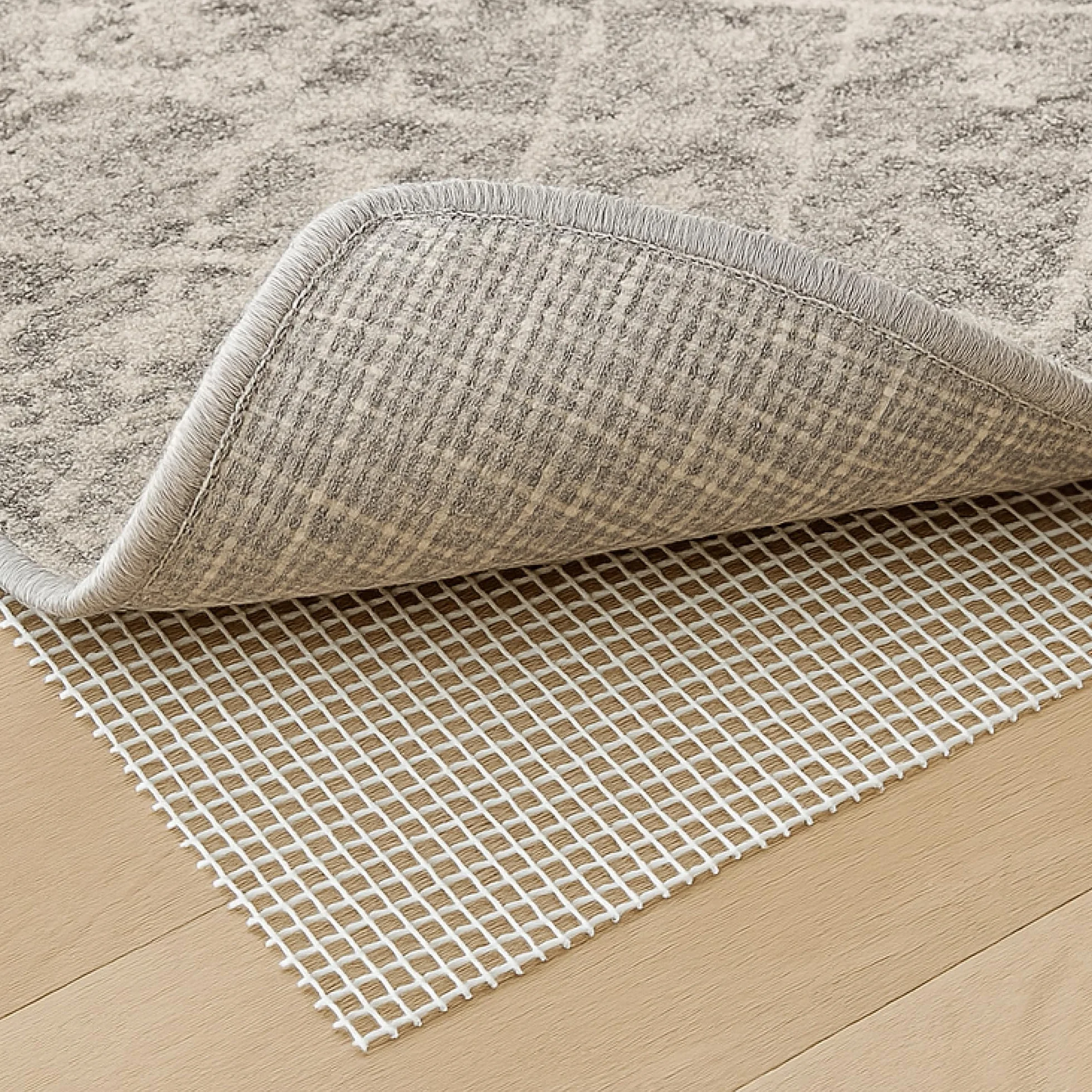 COM-FOUR® Mata antyposlizgowa do dywanu - podkladka pod dywan 210x150 cm - stoper do dywanu - mata antyposlizgowa w kolorze bialym - mata do szuflady z mozliwoscia przyciecia