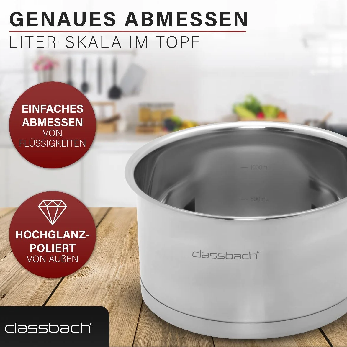 C-KTS 4017 8-częściowy zestaw garnków ze stali nierdzewnej do wszystkich rodzajów kuchenek (indukcyjnych, gazowych, ceramicznych, elektrycznych), nadaje się do mycia w zmywarce