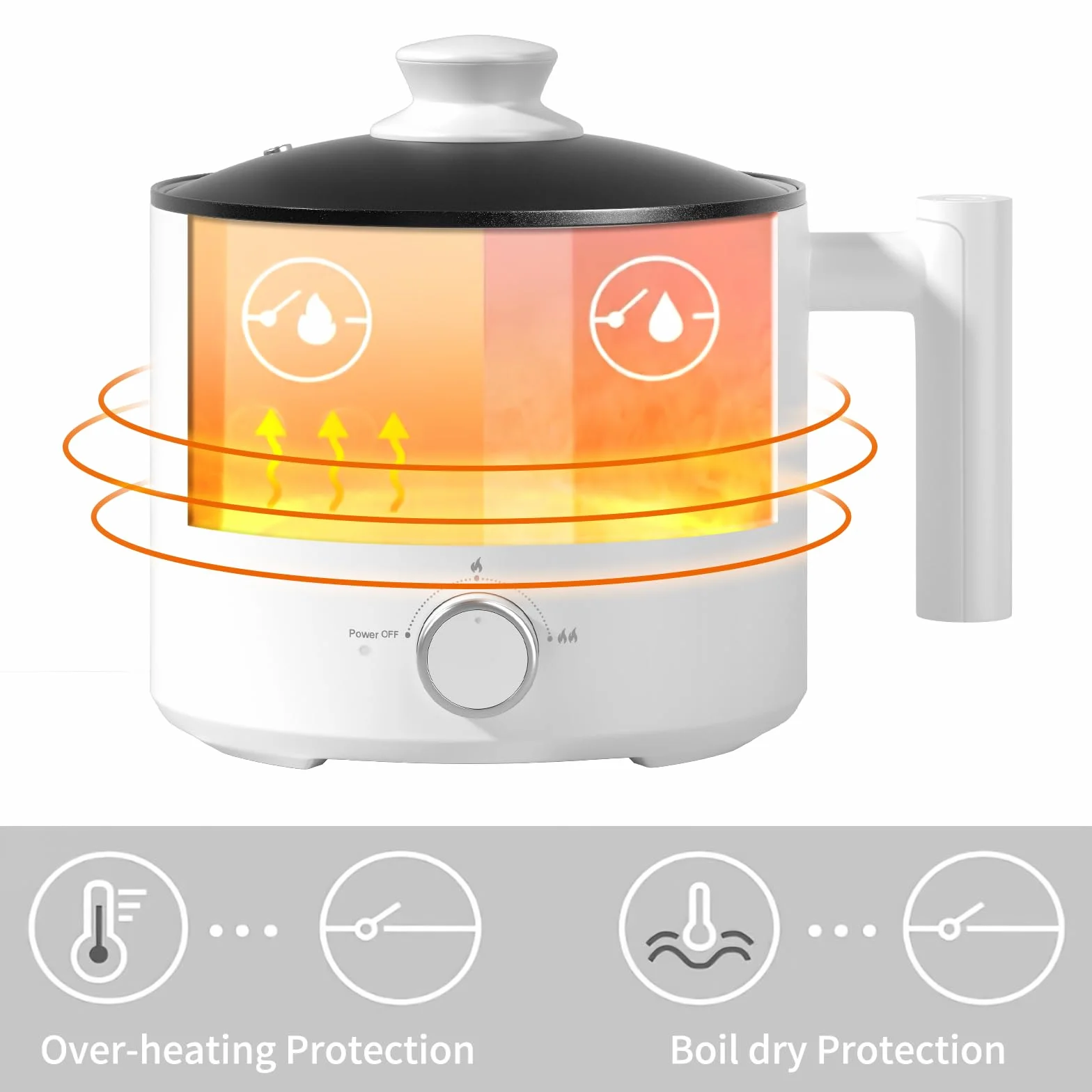 Elektryczny garnek Hotpot 1,8 l 220 V do gotowania, patelnia elektryczna, gotowarka do ramen