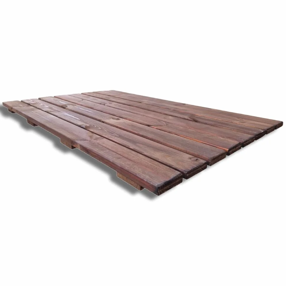 Antypoślizgowy podnóżek prysznicowy, 118 x 78 cm, z impregnowanego drewna sosnowego, kolor teak