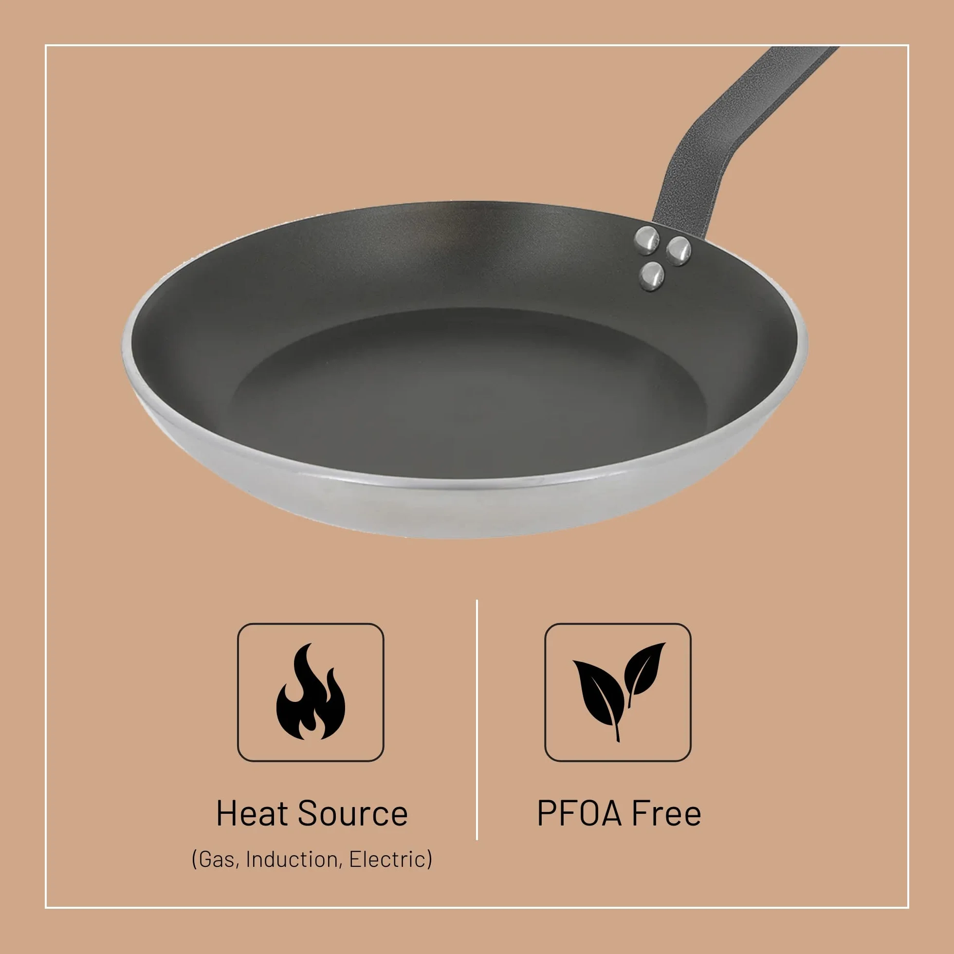 de Buyer - Patelnia nieprzywierająca CHOC RESTO INDUCTION z nieprzywierającego aluminium – 28 cm – 8480.28, srebrna