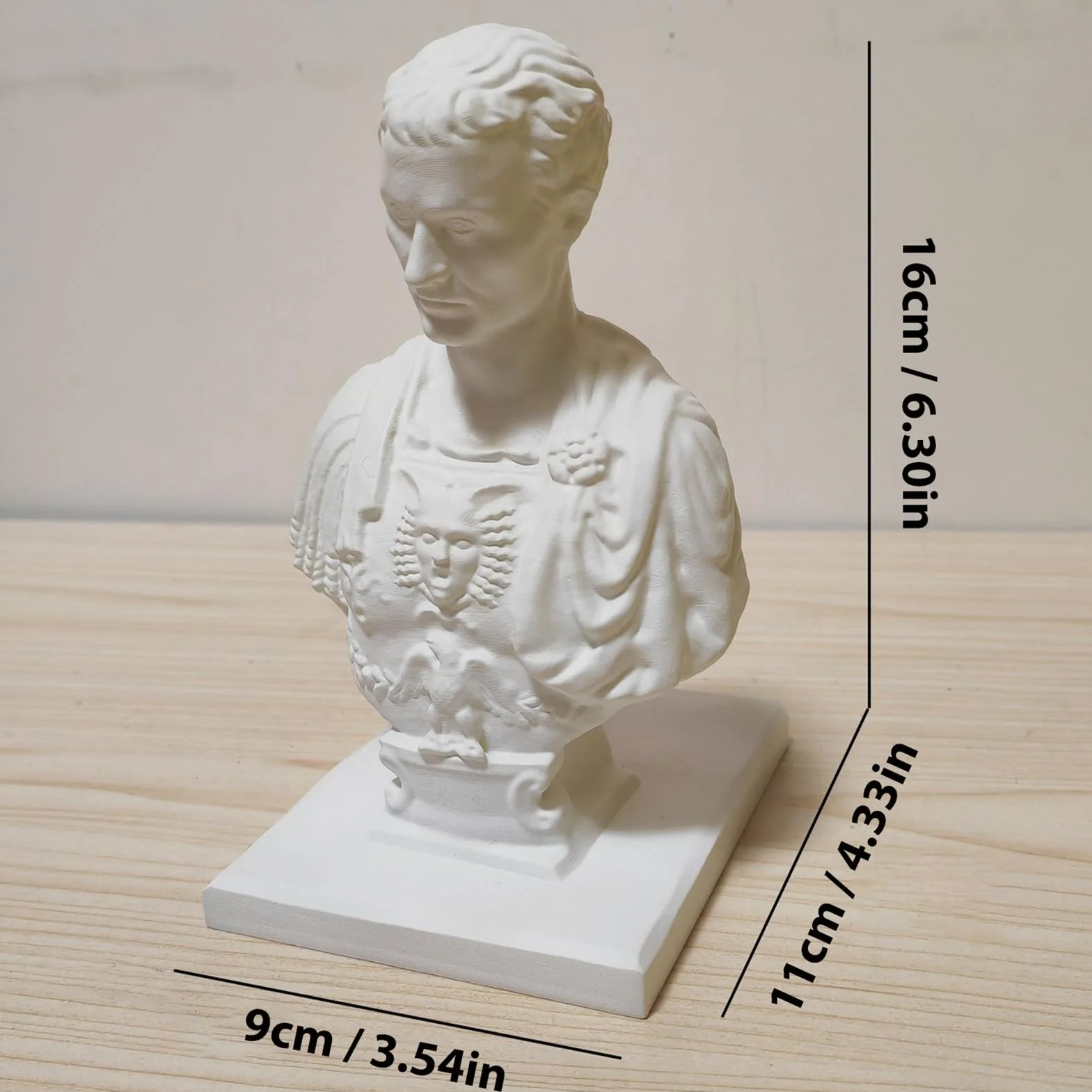 Julius Caesar uchwyt d?ugopisy, pos?g Juliusza Cezara, pos?g, z ?ywicy syntetycznej, Cezar, organizer o?ówki, pojemnik d?ugopisy, kubek, rze?b?, organizer biurko
