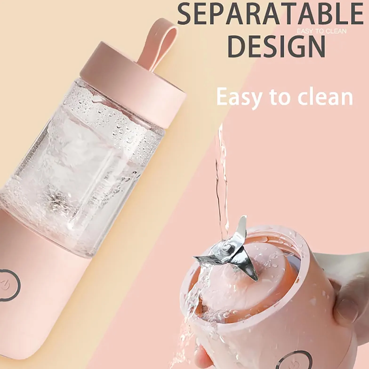Osobisty Mikser Do Owoców Z Możliwością Ponownego Ładowania, Przenośny Mini Blender Do Smoothie 350 Ml Z 4 Ostrzami, Pojemność 15 Filiżanek/w Pełni Naładowany, Łatwy Do Czyszczenia, Do Smoothie