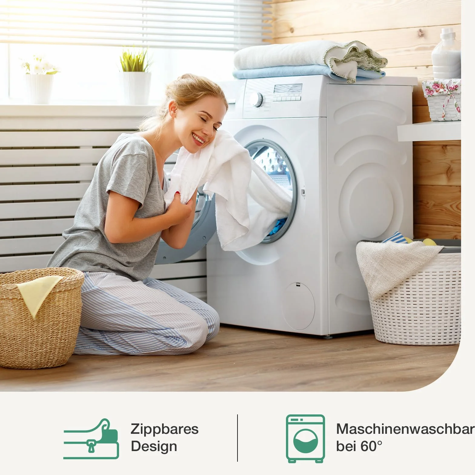 Novilla Topper Viscoelastic 160x200 5 cm, żelowy materac, nakładka na materac z pianki Memory Foam Mattress, bambusowy topper, zdejmowany i nadający się do prania pokrowiec na materac, biały