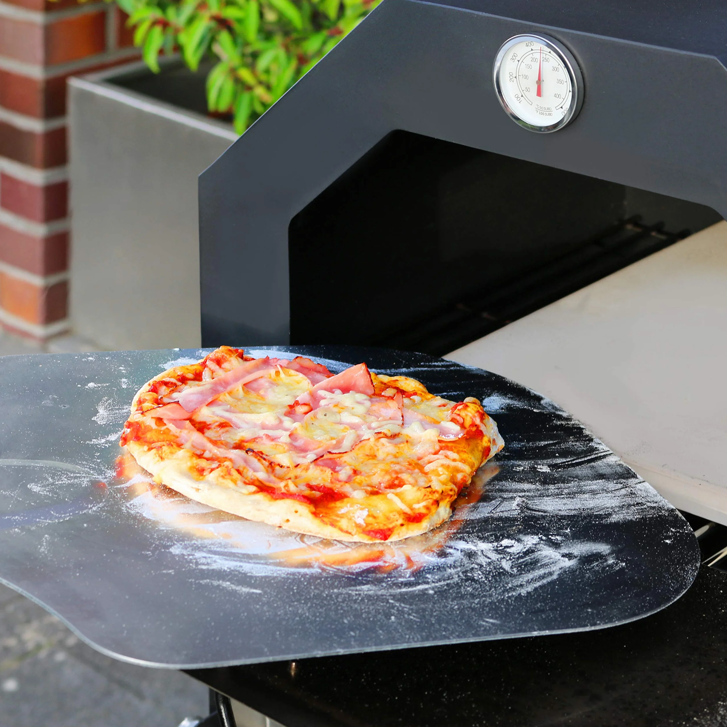 bremermann Łopatka do pizzy aluminiowa i bambusowa rączka zdejmowana // łopatka do pizzy ok. 82 x 30,5 cm łopatka do pizzy