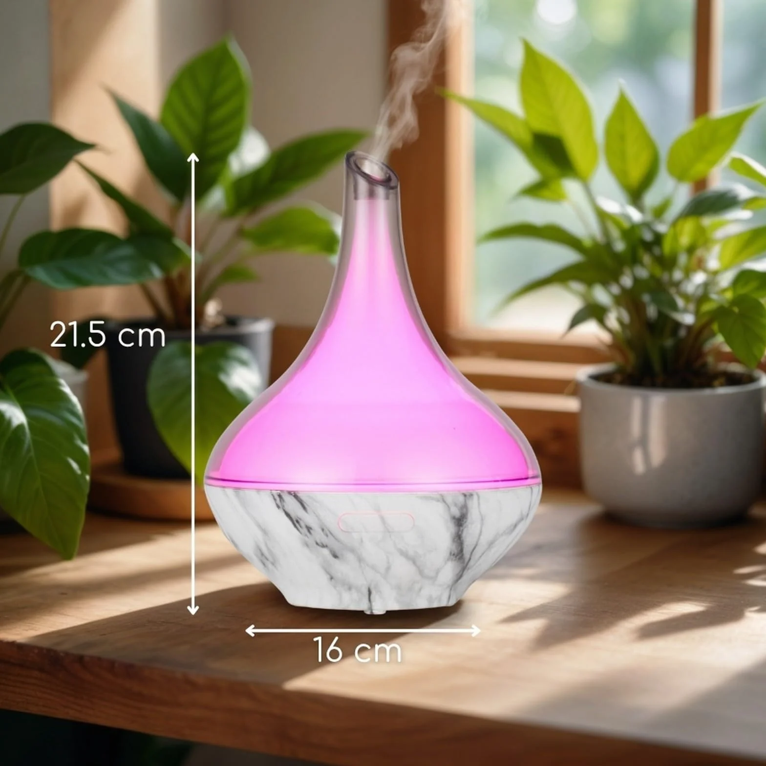 Zen'Aroma Dyfuzor olejku Hestia, ultradźwiękowy dyfuzor do aromaterapii zimnej, elektryczny dyfuzor nawilżacza, konfigurowalne oświetlenie LED, nowoczesny design, cichy i kompaktowy
