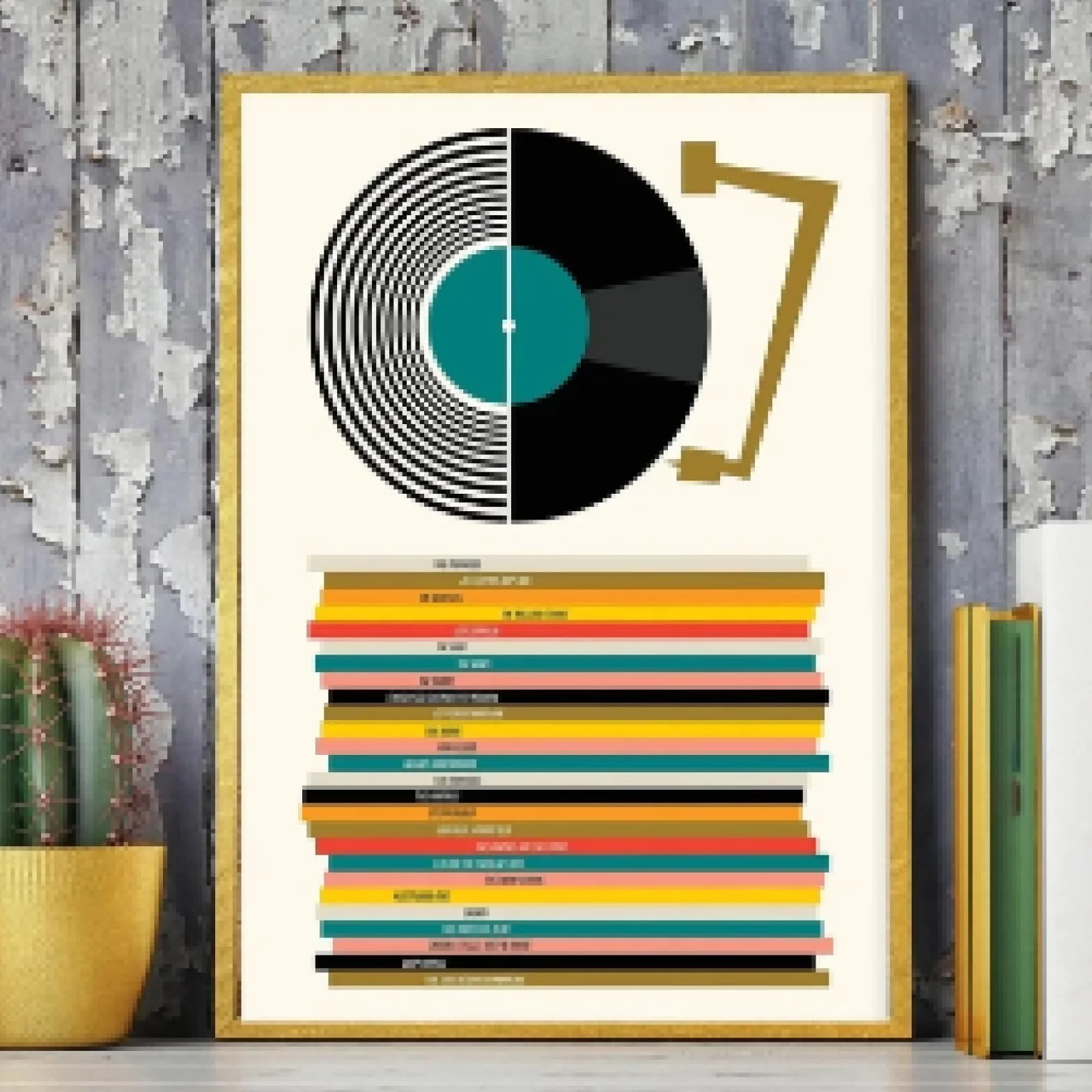 LMAIWANG Obrazy na płótnie w stylu retro z połowy wieku, płyty winylowe, plakat, album muzyczny, dekoracja domu, ramka 50 x 70 cm