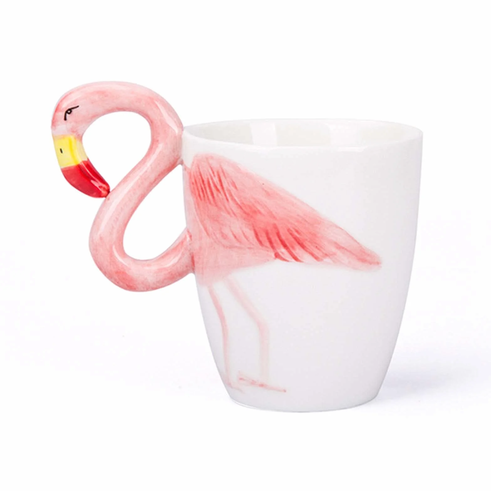 XINGYU Kubek z flamingiem ceramiczny kubek do kawy gładki porcelanowy kubek ręcznie wykonany kubek do herbaty kubek do kawy z uchwytem 3D zwierzę Boże Narodzenie prezent urodzinowy