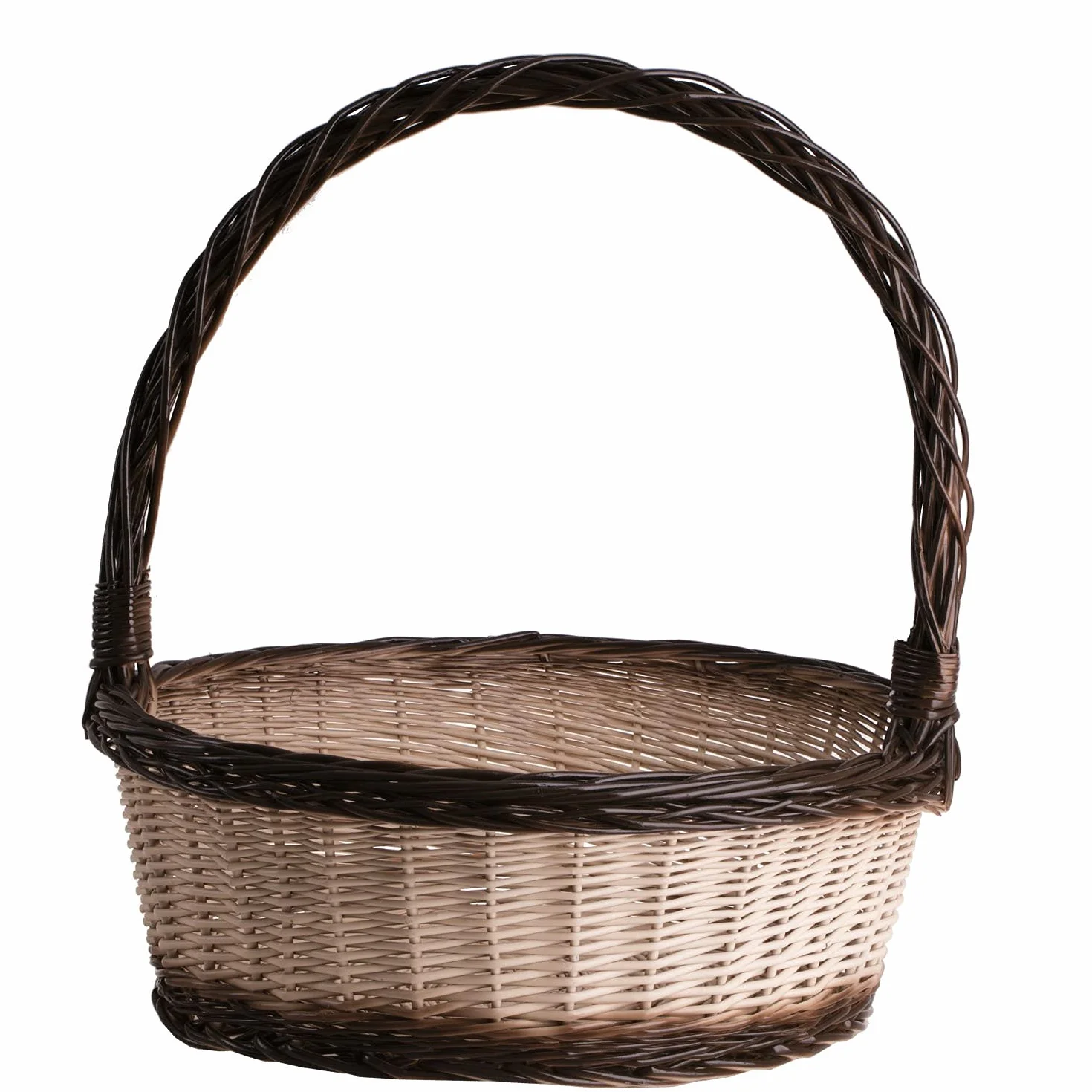 e-wicker24 Stojak ekspozycyjny, okrągły koszyk na zakupy, kosz na chrzest/pierwszą komunię/ślub, kosz na prezent