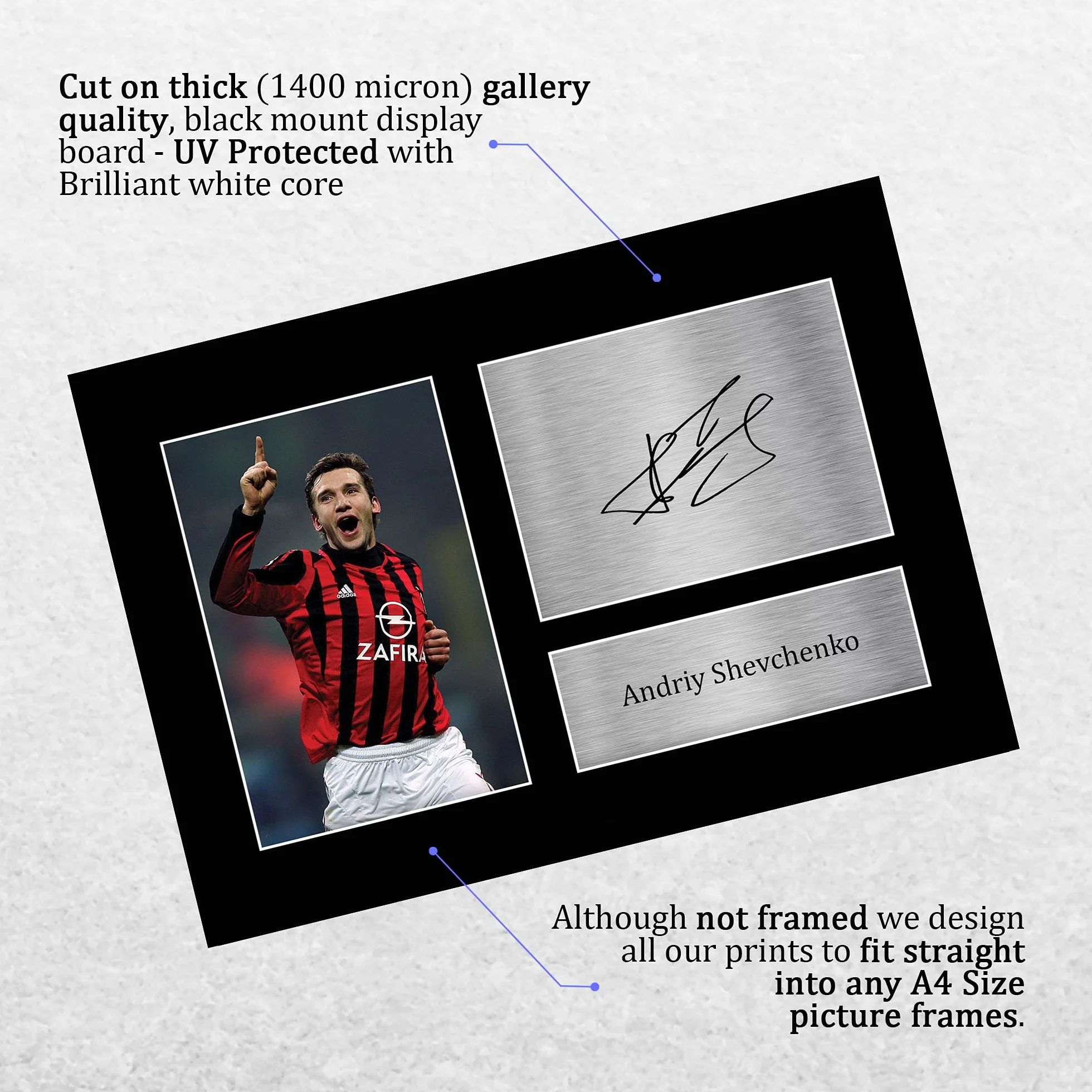 HWC Trading A4 Andriy Shevchenko A C Milan Prezenty Drukowane Podpisane Zdjęcie Z Autografem Dla Fanów Piłki Nożnej I Kibiców