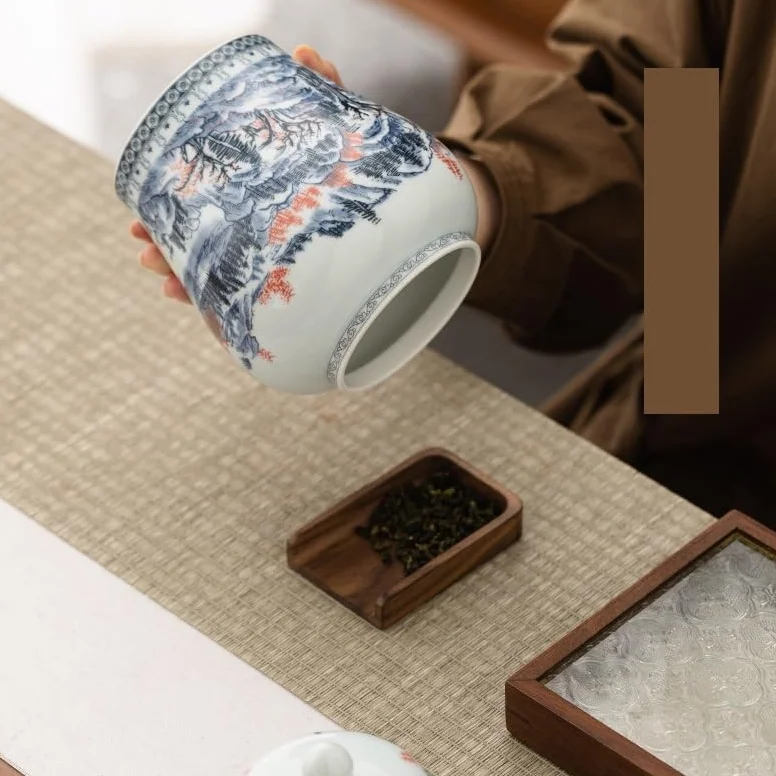Dzbanek na herbatę Ceramiczne pudełko na herbatę, pudełko na prezent, uniwersalna czarna herbata, zielona herbata, zamknięte puszki na herbatę, puszki na herbatę