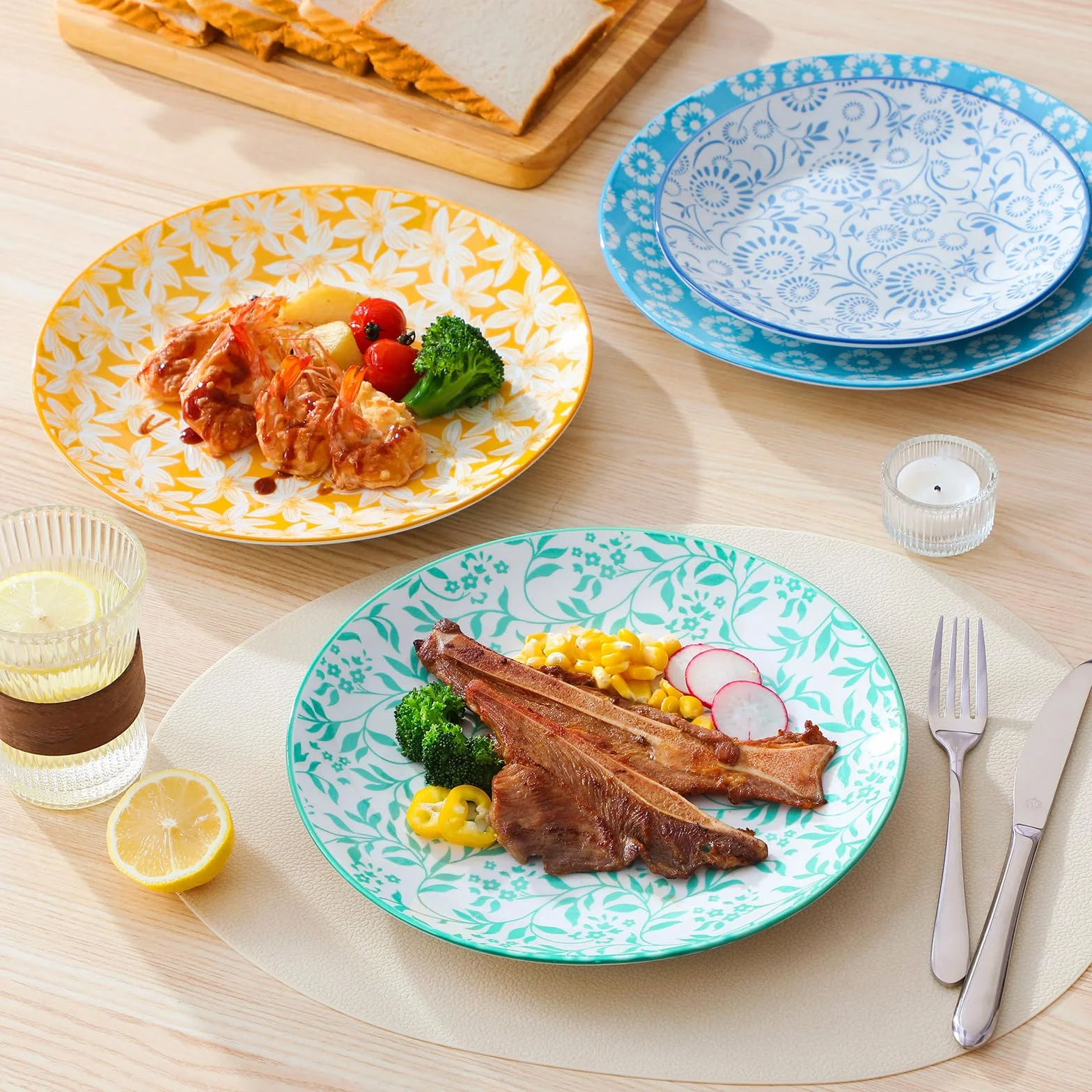 vancasso SELENE Zestaw talerzy dla 6 osób, talerze obiadowe (Ø 26 cm) z pastelowej porcelany, talerze do makaronu, talerze śniadaniowe, zestaw talerzy obiadowych do zmywarki i kuchenki mikrofalowej