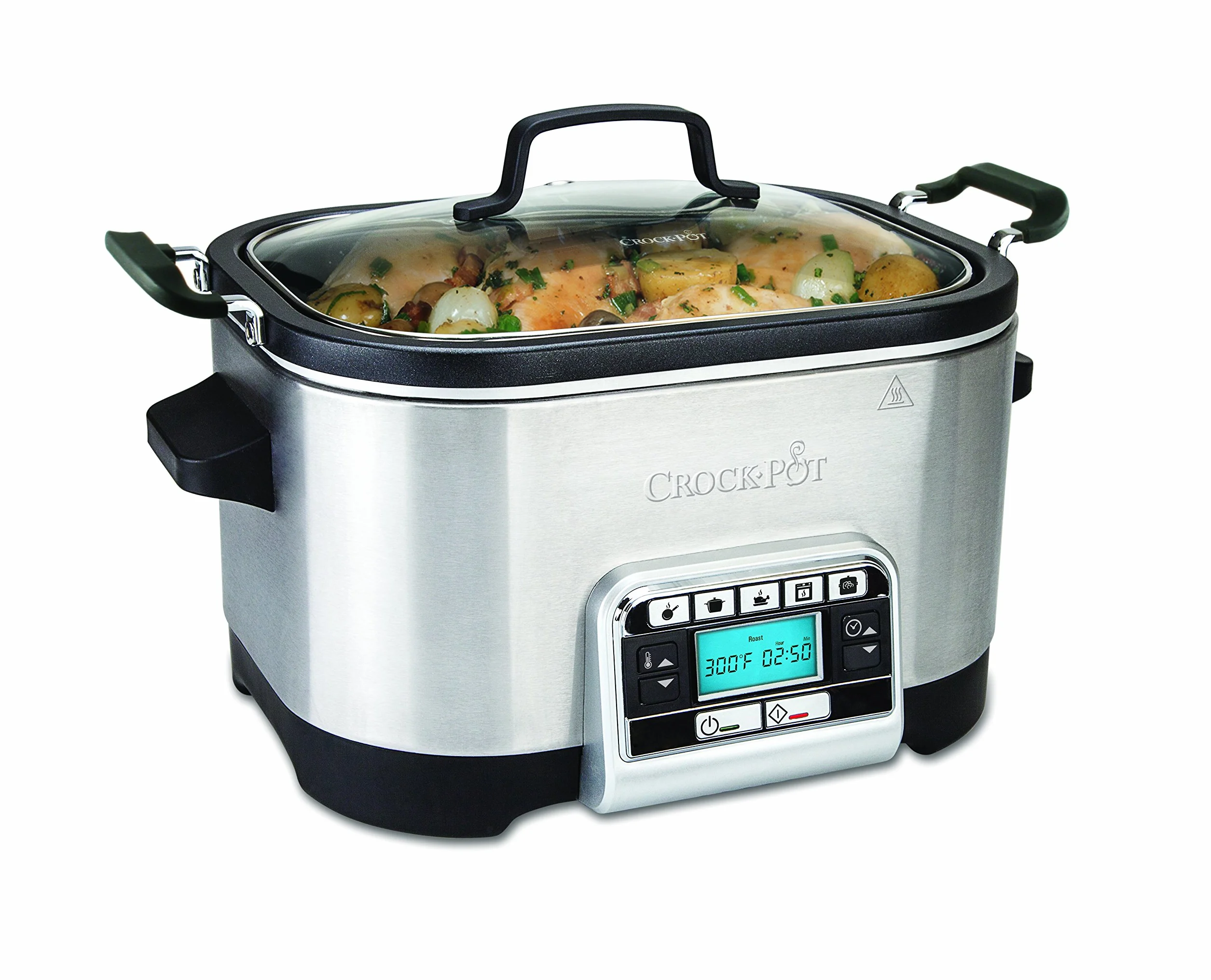 Crock-Pot multicooker CSC024X, wielofunkcyjne urządzenie do gotowania, 5.6l srebrny, 5w1, funkcja wolnowaru, stal nierdzewna