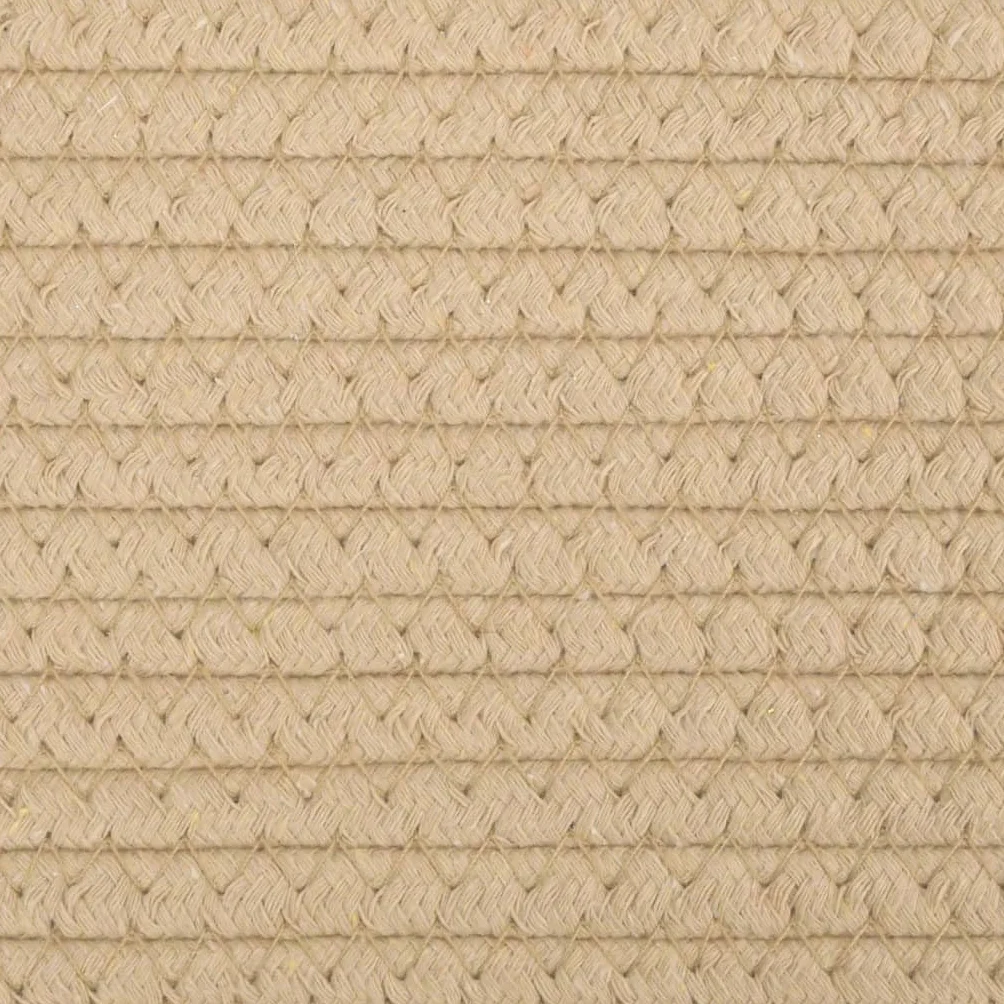 Kosz do przechowywania z plecionej bawełny 40x35 cm Beżowy Biały | Składane z solidnymi uchwytami, można prać ręcznie, do ręczników do zabawek