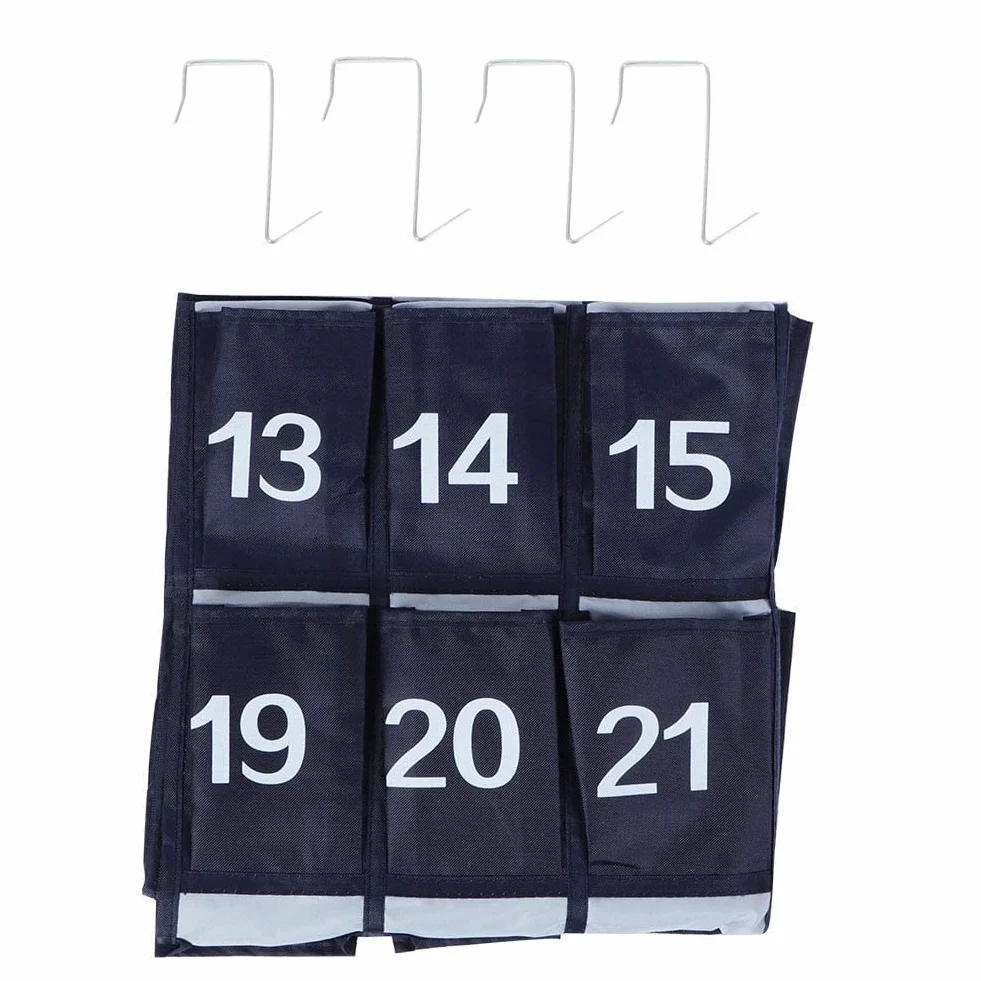 Wiszący organizer 30 kieszeni granatowy 79x60 cm do przechowywania