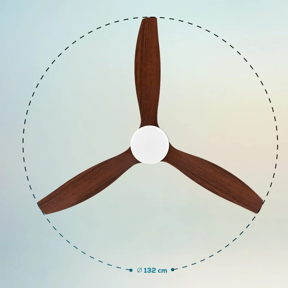 Cecotec EnergySilence Aero 5600 Black Aqua Connected wentylator sufitowy z oświetleniem i Wi-Fi, 40 W, 52", z 3 łopatkami, pilot zdalnego sterowania, ochrona IP44, tryb zimowy-summer, timer