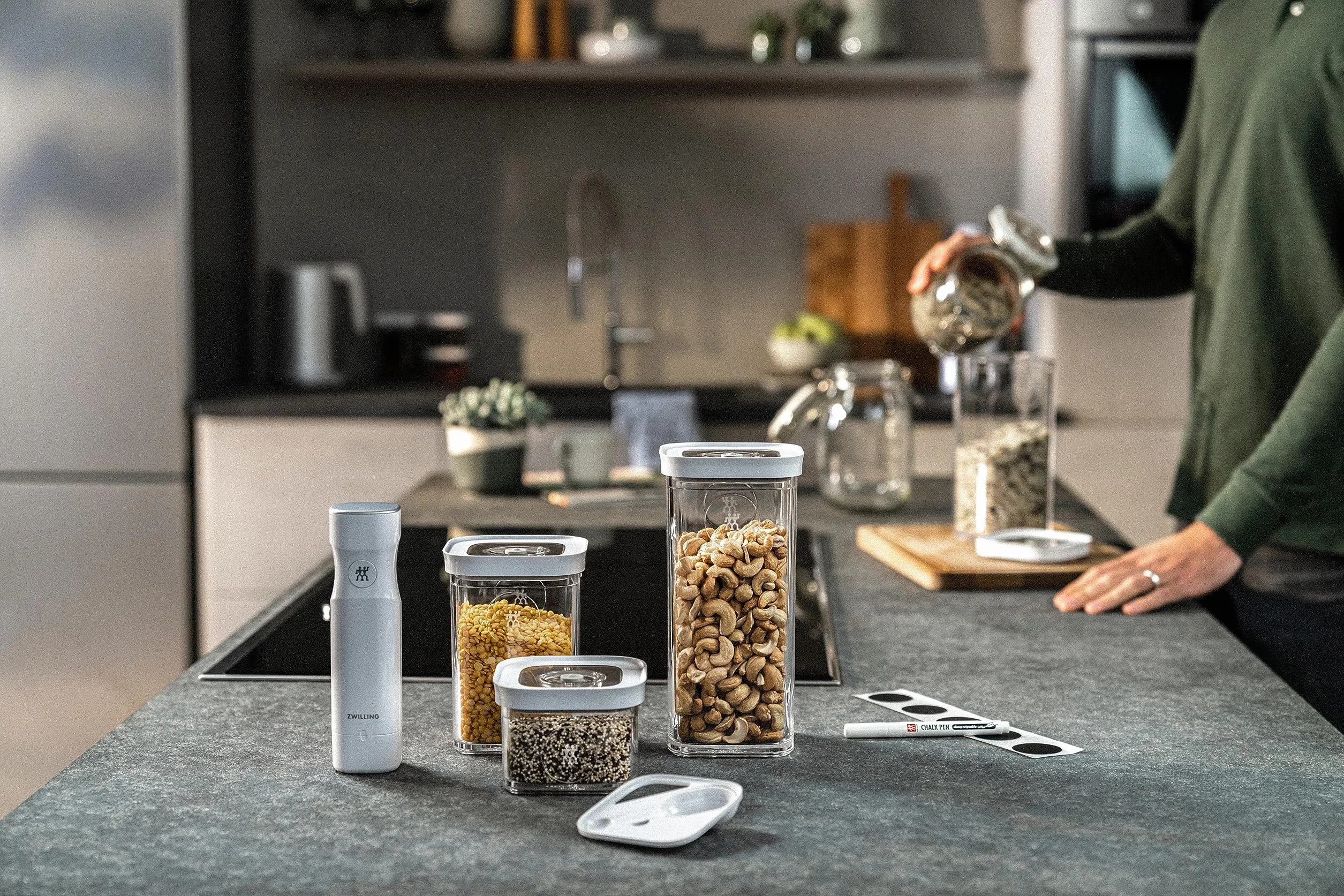 ZWILLING FRESH & SAVE CUBE Zestaw startowy próżniowy 6-częściowy do przechowywania, rozmiar S