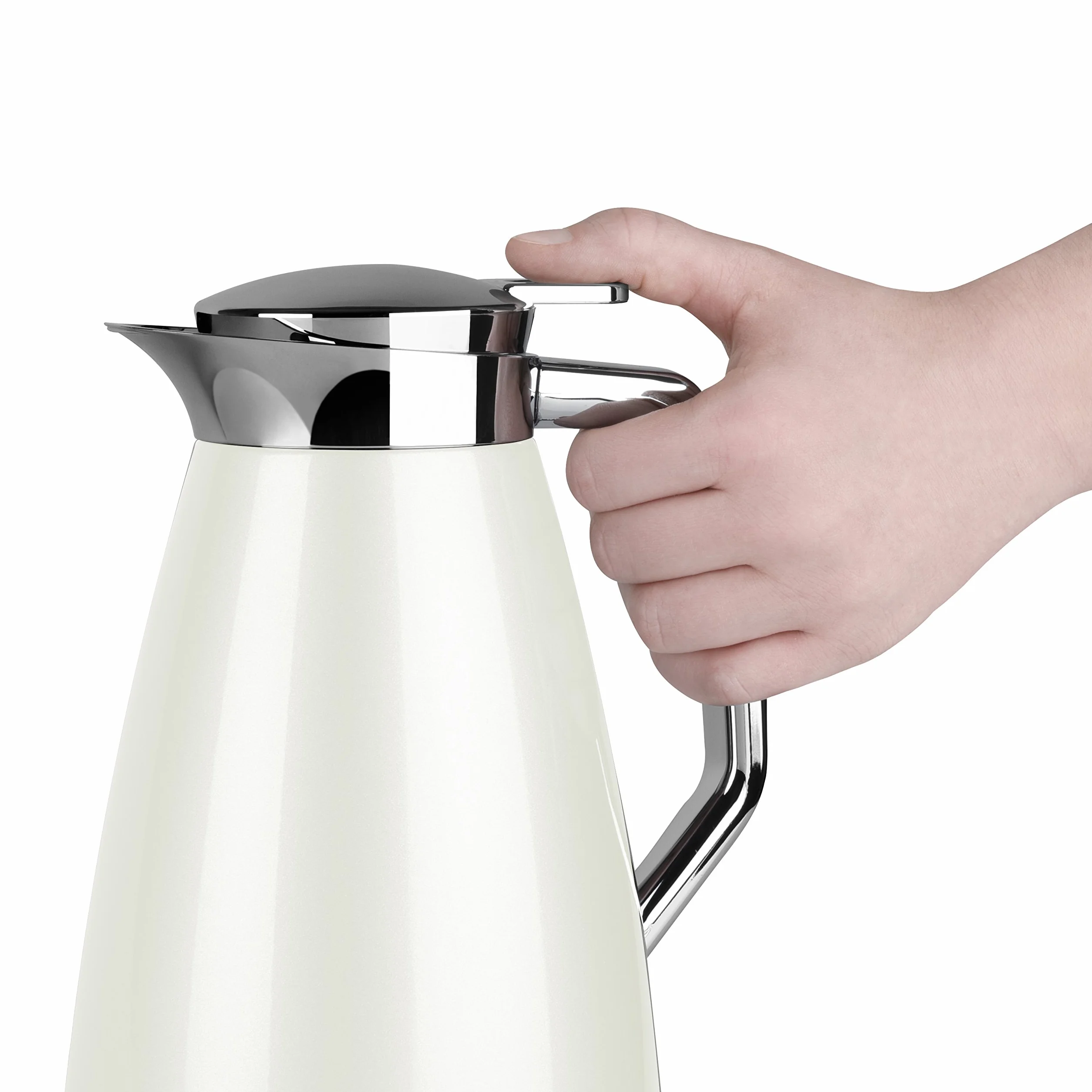 Emsa 514185 Plaza Quick-Tip dzbanek próżniowy, 1,0 l, lodowa biel, 1
