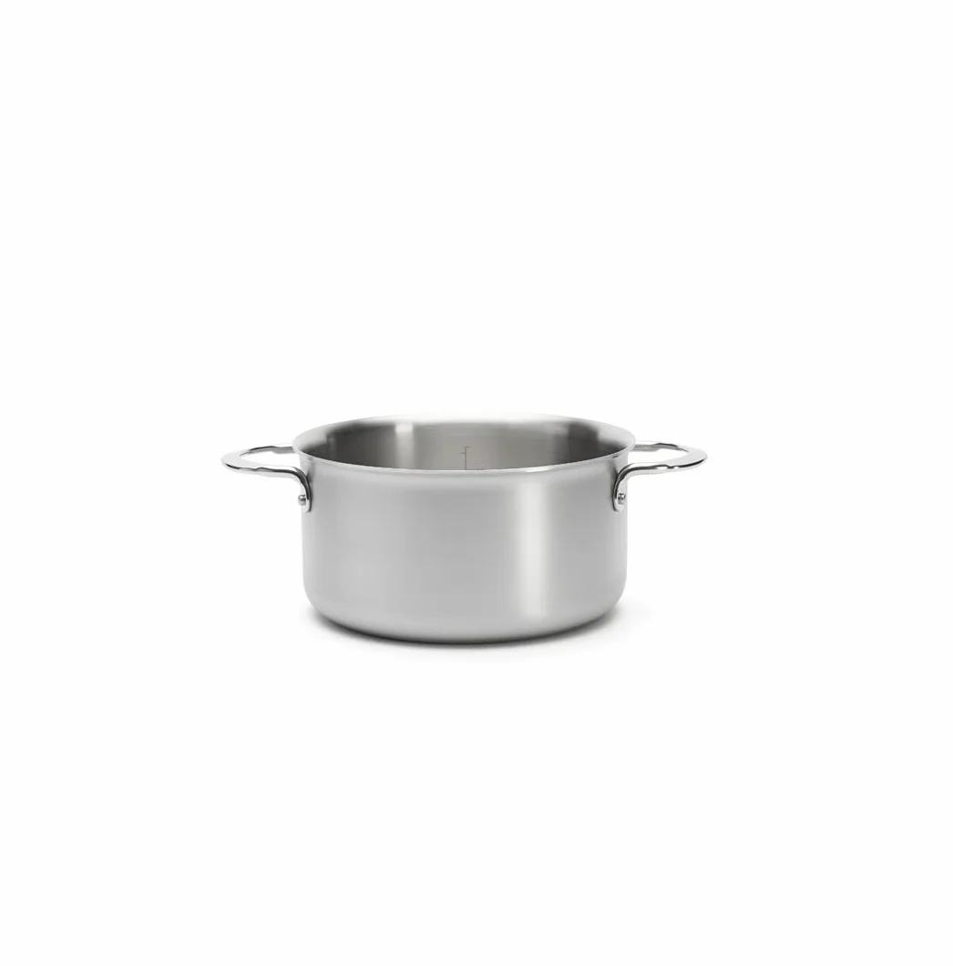 De Buyer - Palnik bez pokrywy ze stali nierdzewnej ALCHIMY 3 warstwy - 20 cm - Wyprodukowano we Francji, bez PFAS, mistrzostwo gotowania, stal nierdzewna 18/10, wszystkie palniki + piekarnik,