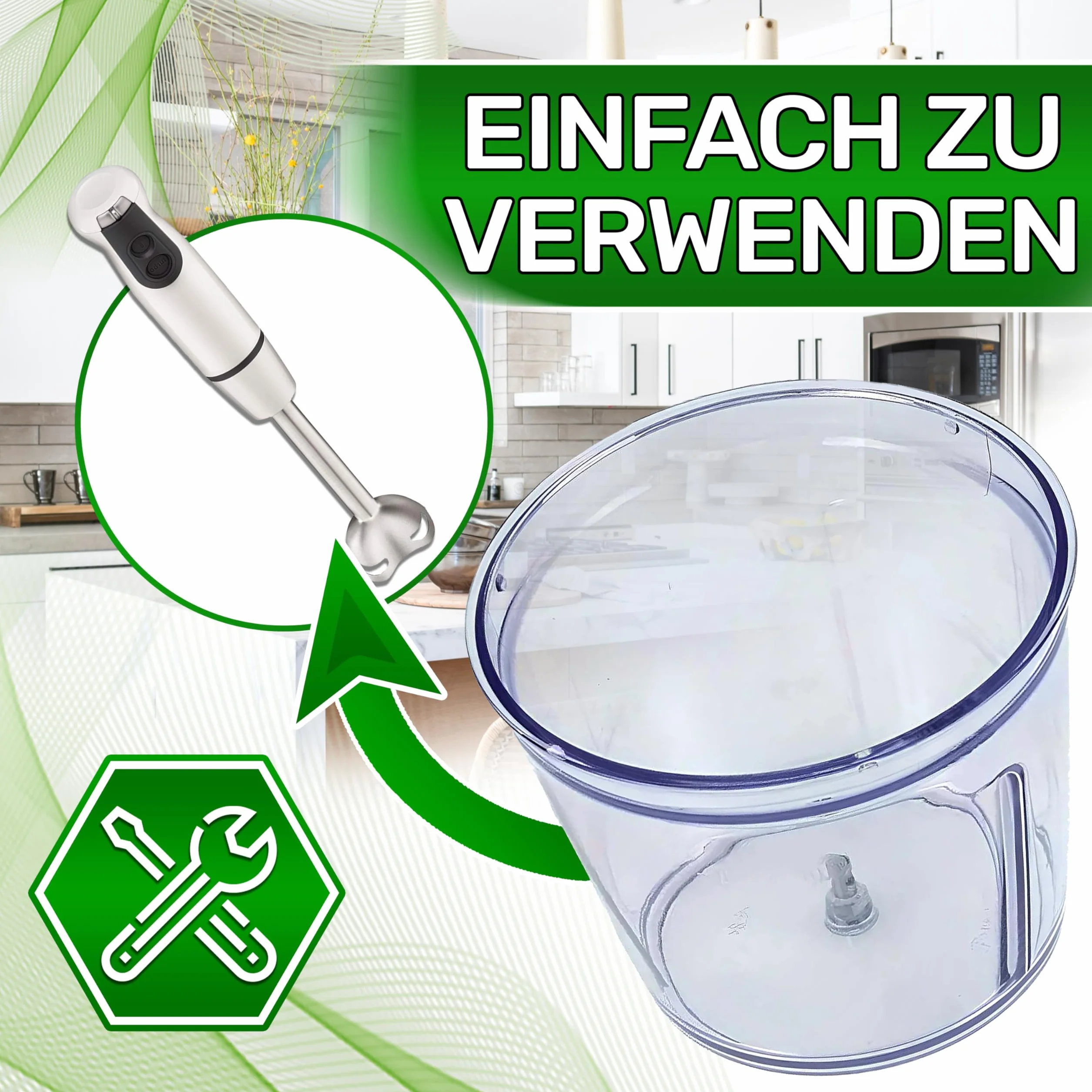 ONIX TECH Miska blendera ręcznego 500 ml z oryginalnym kodem MS-652185 dla Moulinex dla Tefal dla Krups - 5 lat